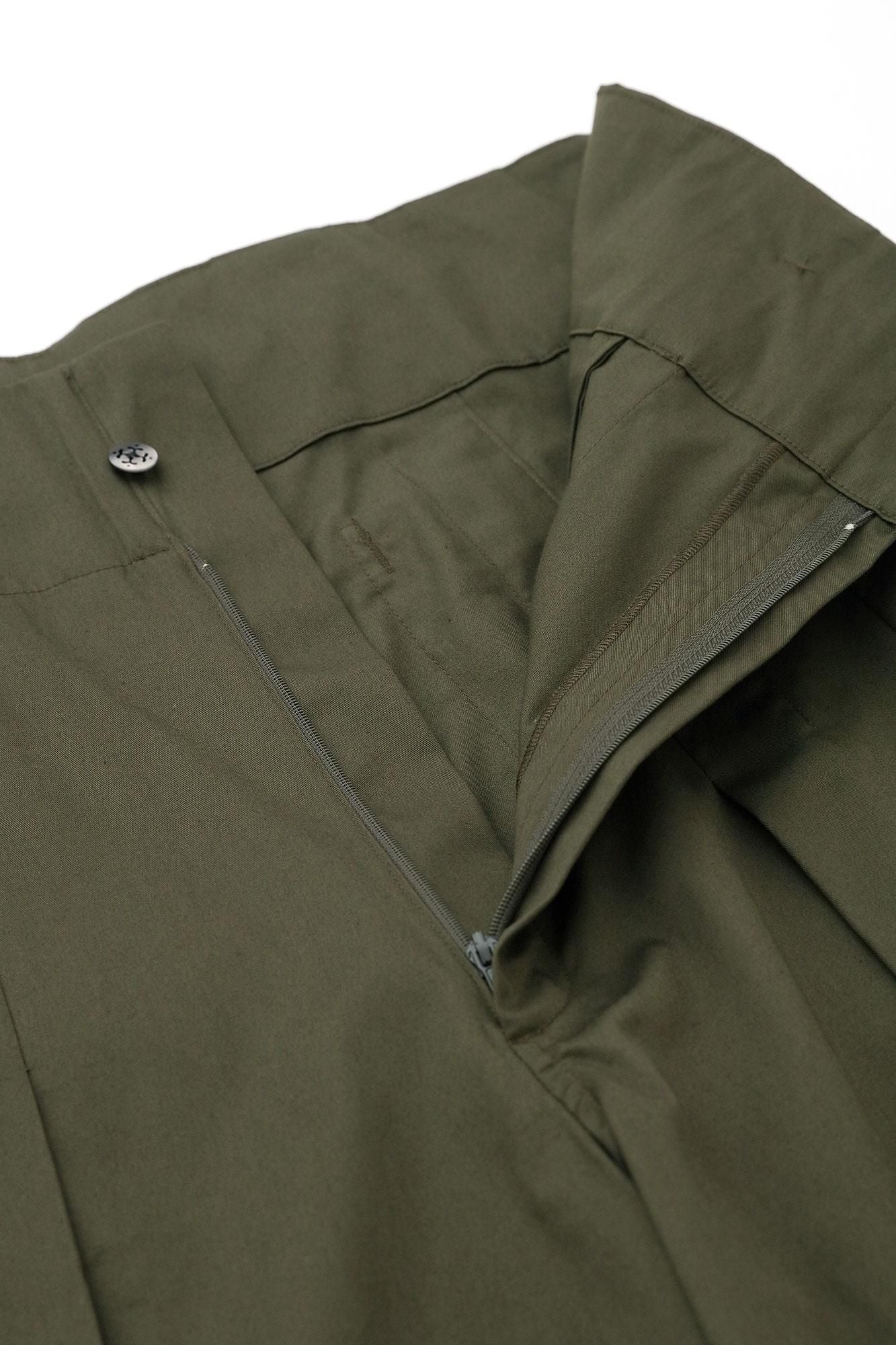 斜紋織 袴形褲／柚葉綠色