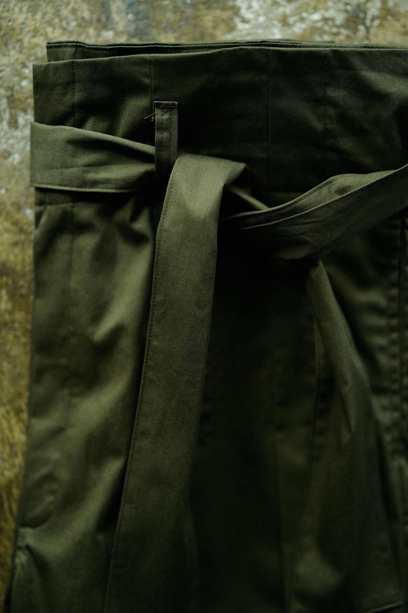 斜紋織 袴形褲／柚葉綠色