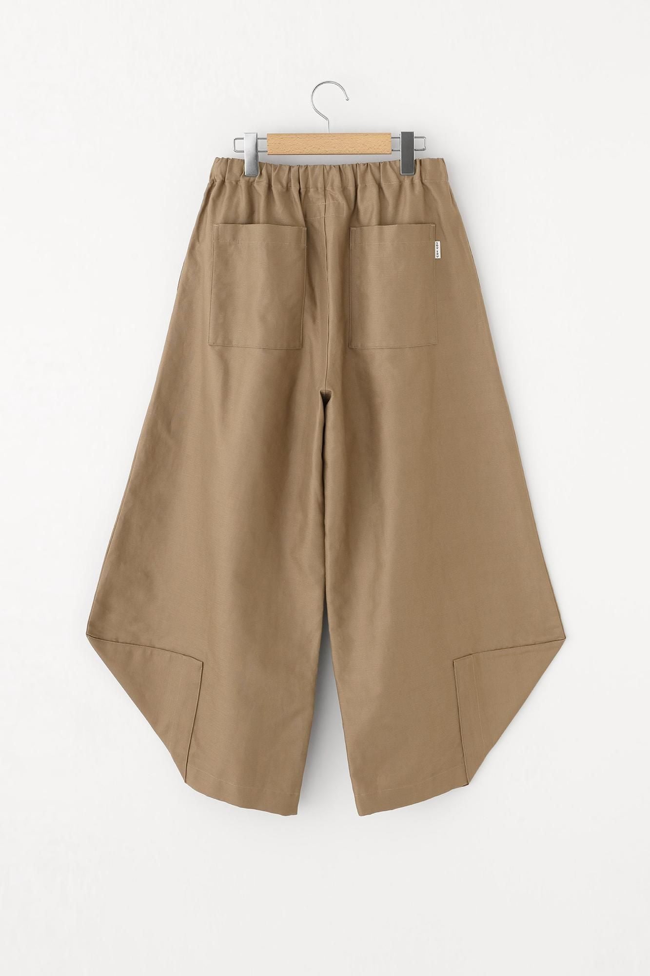 Cotton-linen Blended Weave Wide-legged Pants Odayaka / Pine Brown