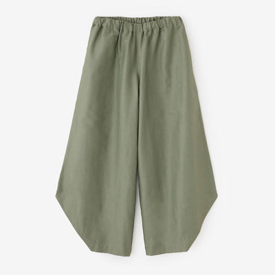 Cotton-linen Blended Weave Wide-legged Pants Odayaka / Military Green
