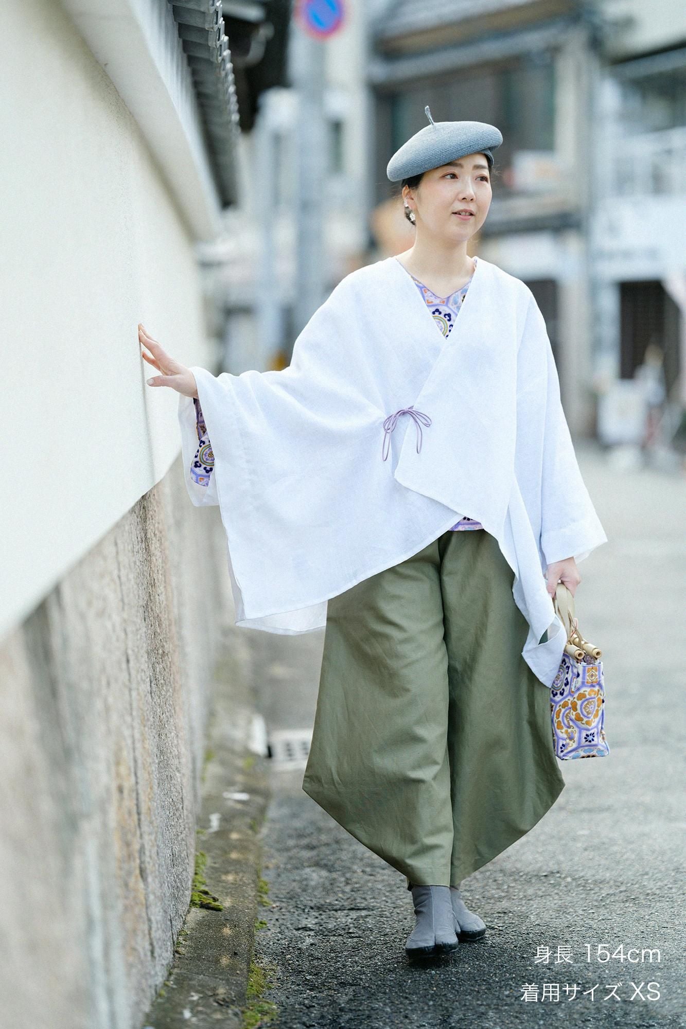 Cotton-linen Blended Weave Wide-legged Pants Odayaka / Military Green