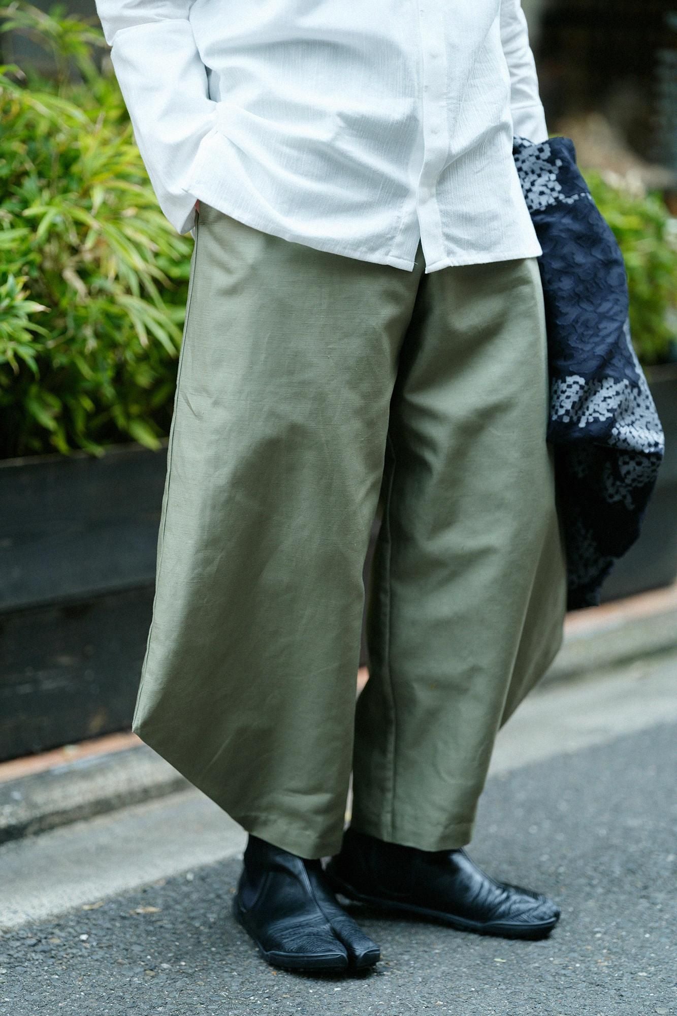 綿麻交織（めんあさこうしょく） 広形（ひろなり）もんぺ 穏