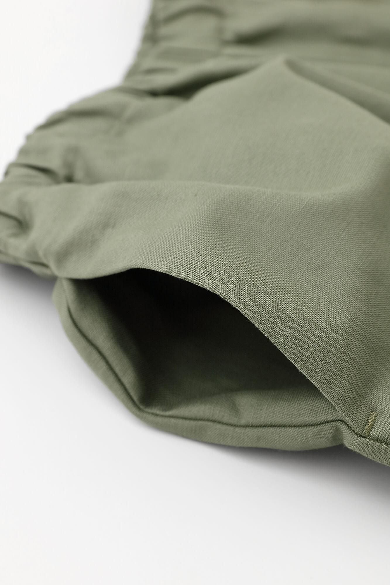 Cotton-linen Blended Weave Wide-legged Pants Odayaka / Military Green