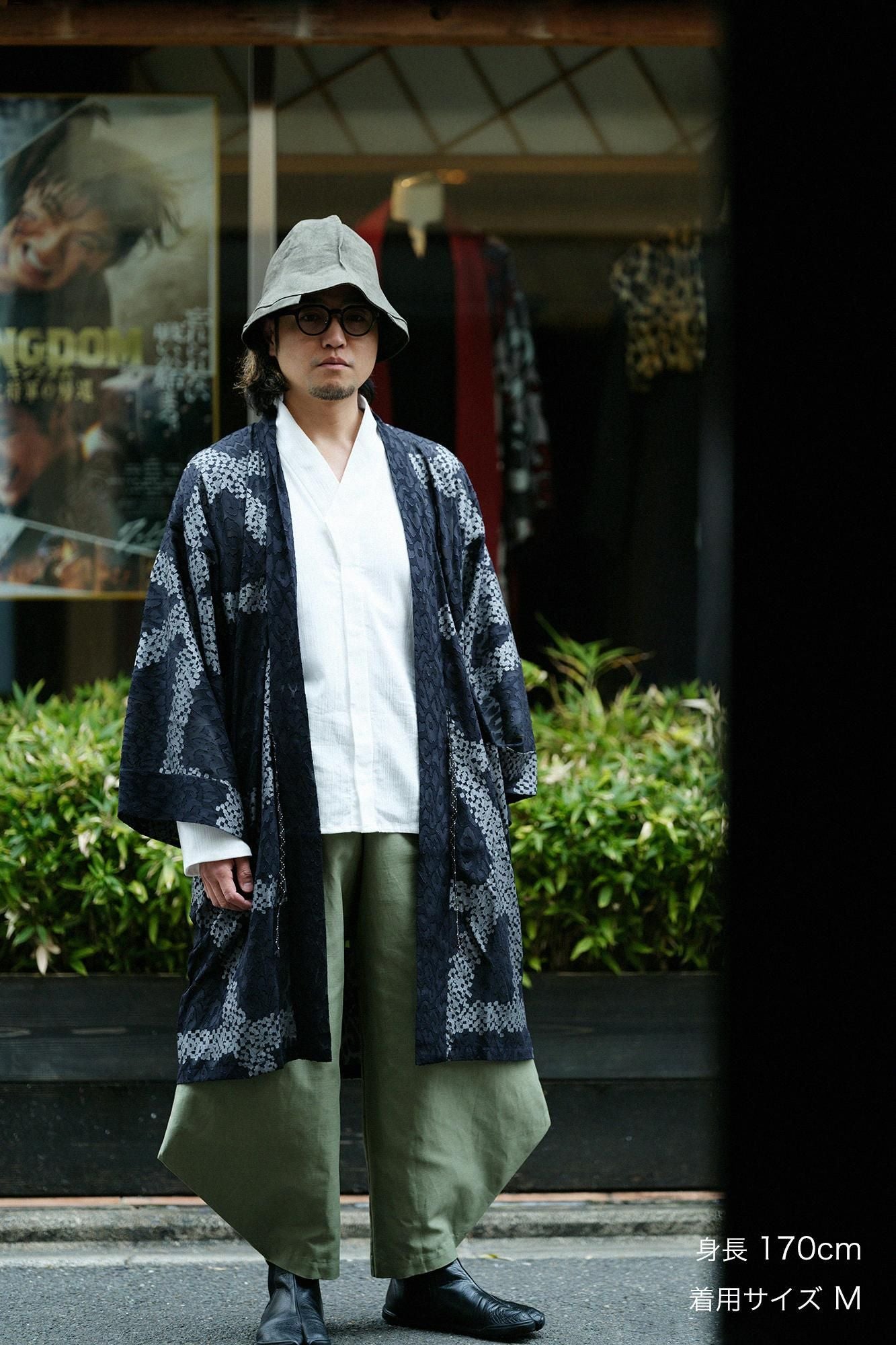 Cotton-linen Blended Weave Wide-legged Pants Odayaka / Military Green