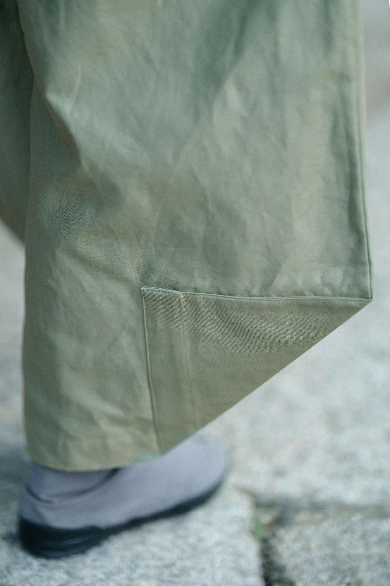 Cotton-linen Blended Weave Wide-legged Pants Odayaka / Military Green