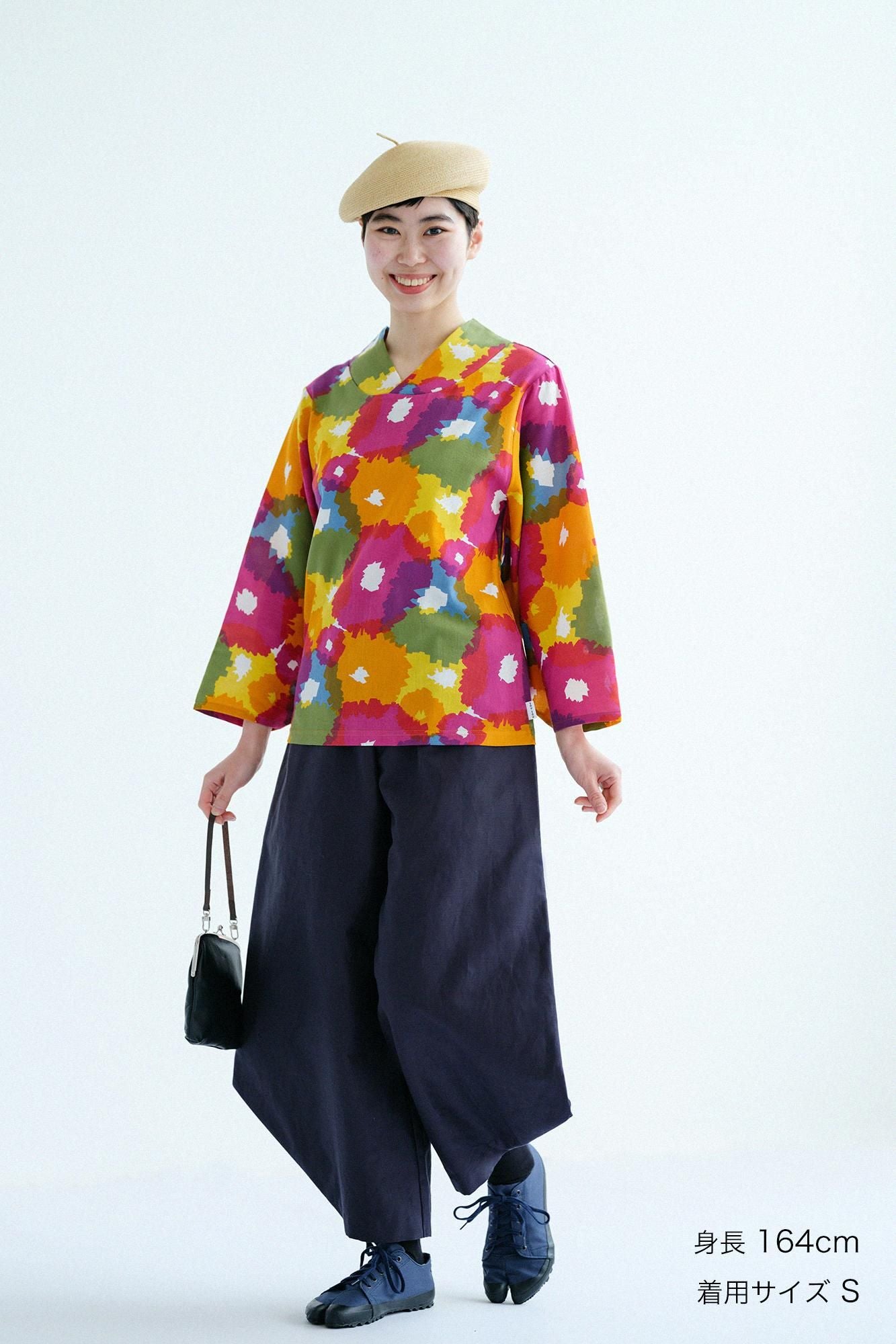 Cotton-linen Blended Weave Wide-legged Pants Odayaka / Dark Navy