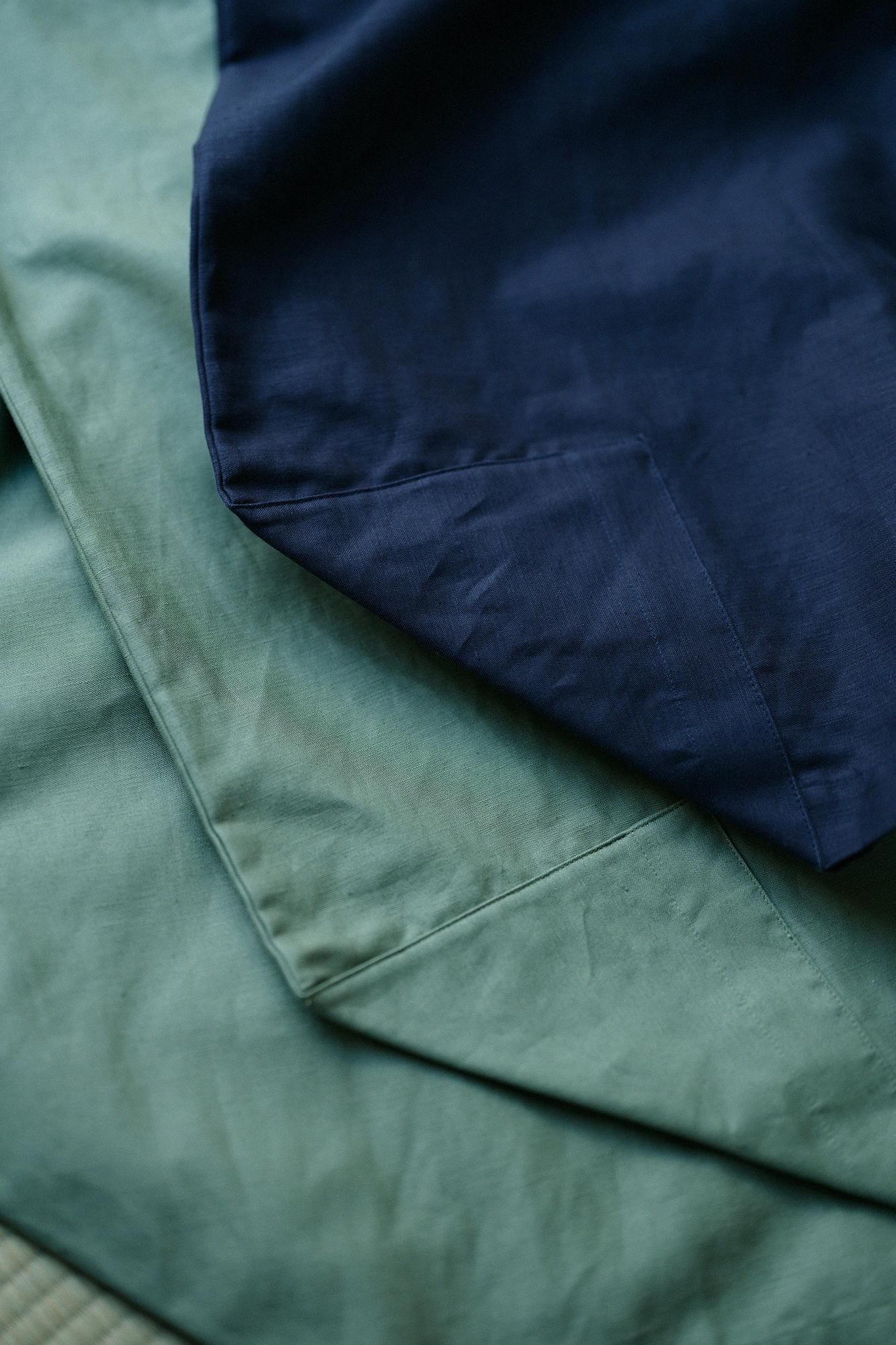 Cotton-linen Blended Weave Wide-legged Pants Odayaka / Dark Navy