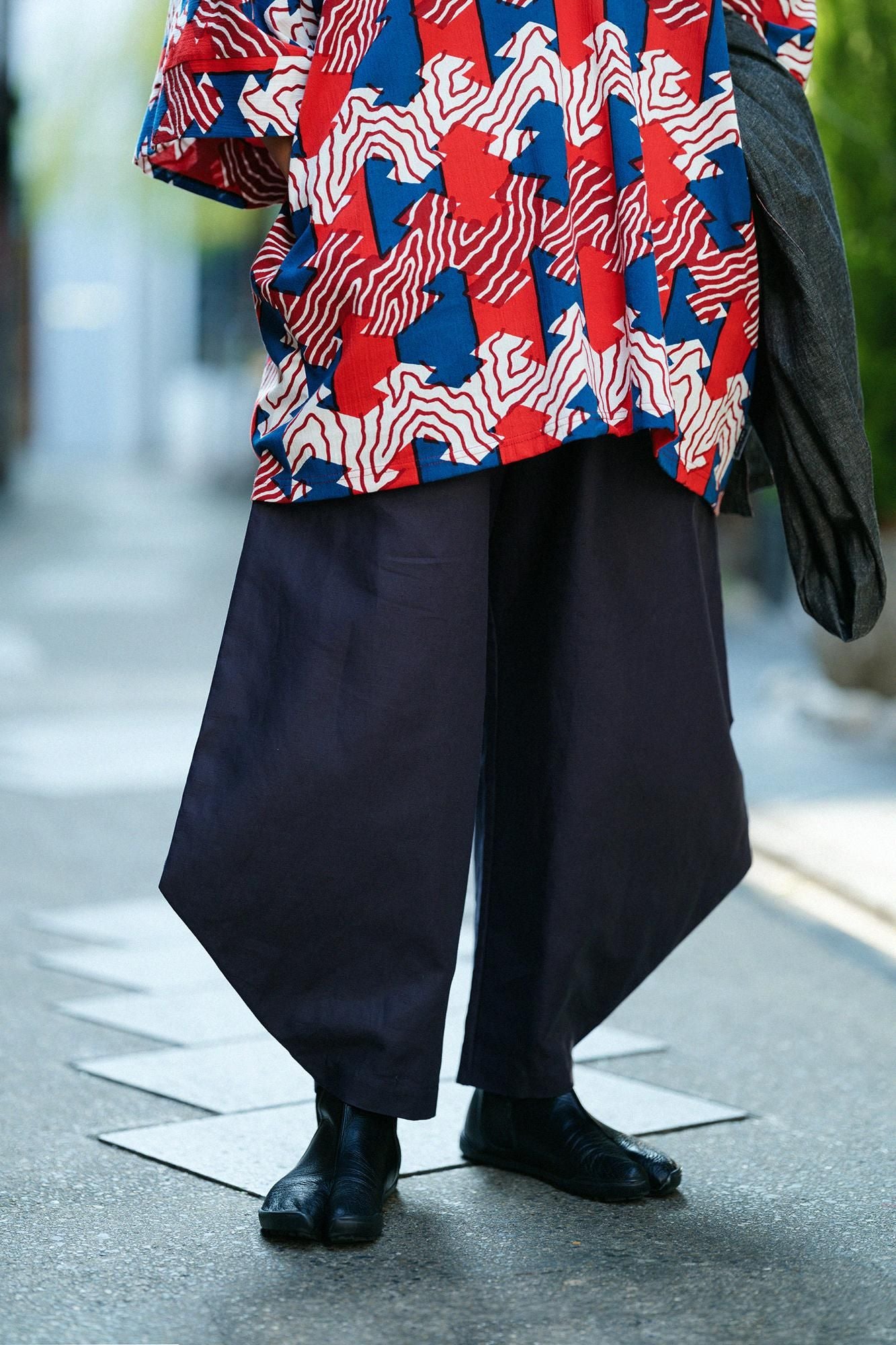 Cotton-linen Blended Weave Wide-legged Pants Odayaka / Dark Navy