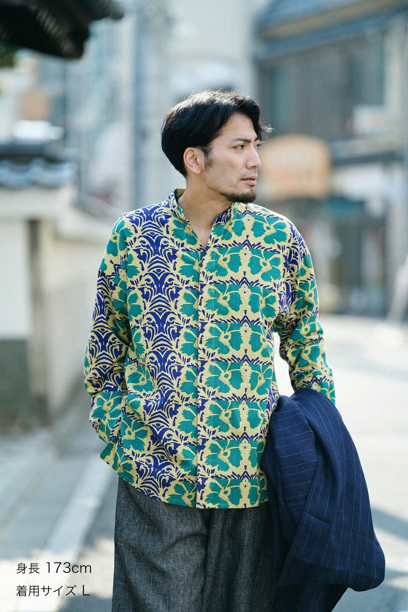 高岛时事 立领筒袖长袍