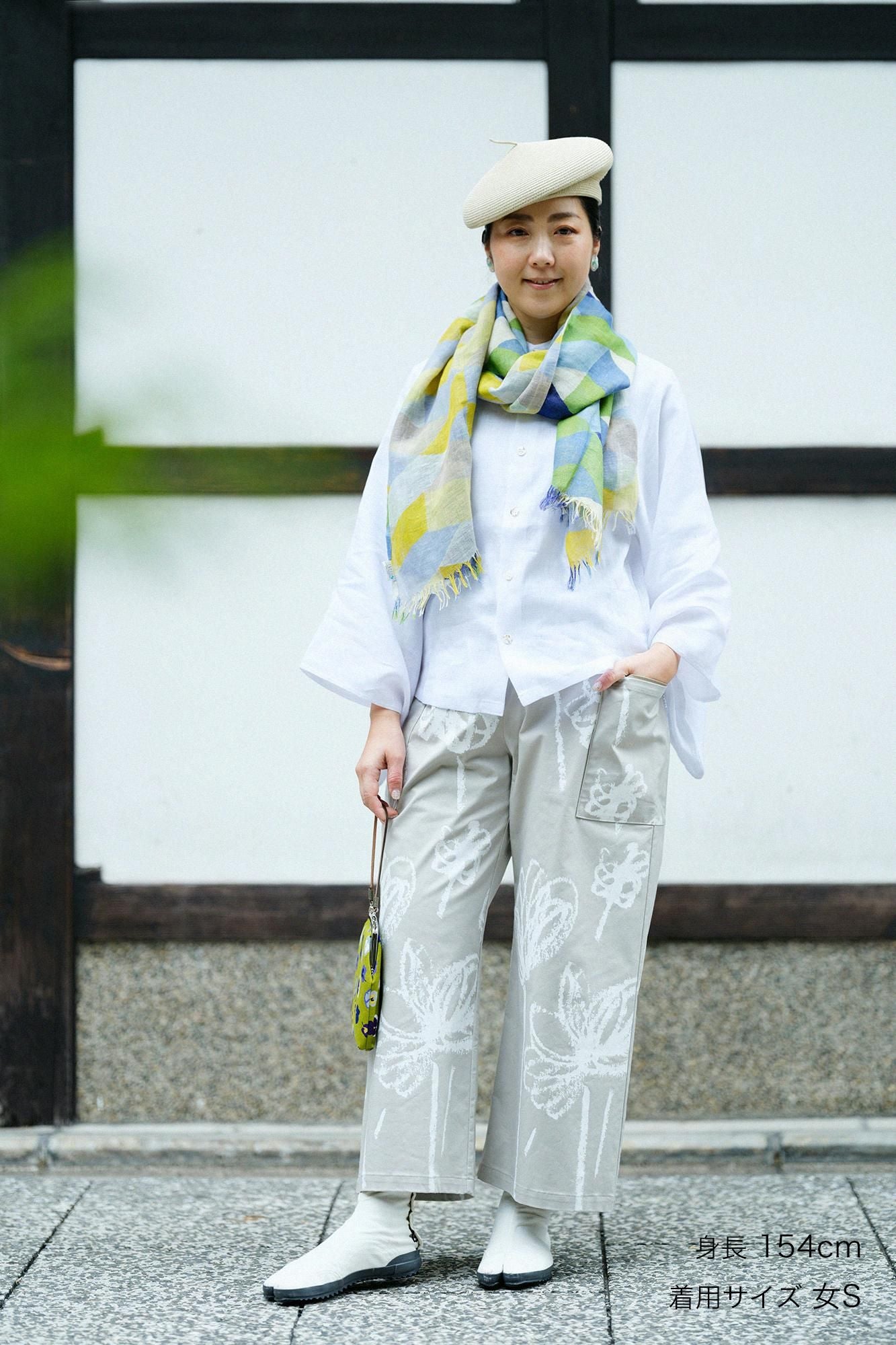 【net limited】Shin Reverse Twill Square Pockets Monpe Pants／Gently Light Grey（kiNuNefigure)