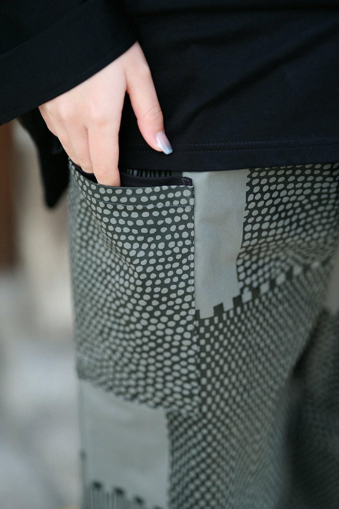 Square Pockets Monpe Pants Shin Reverse Twill Intervals Turtledove Color