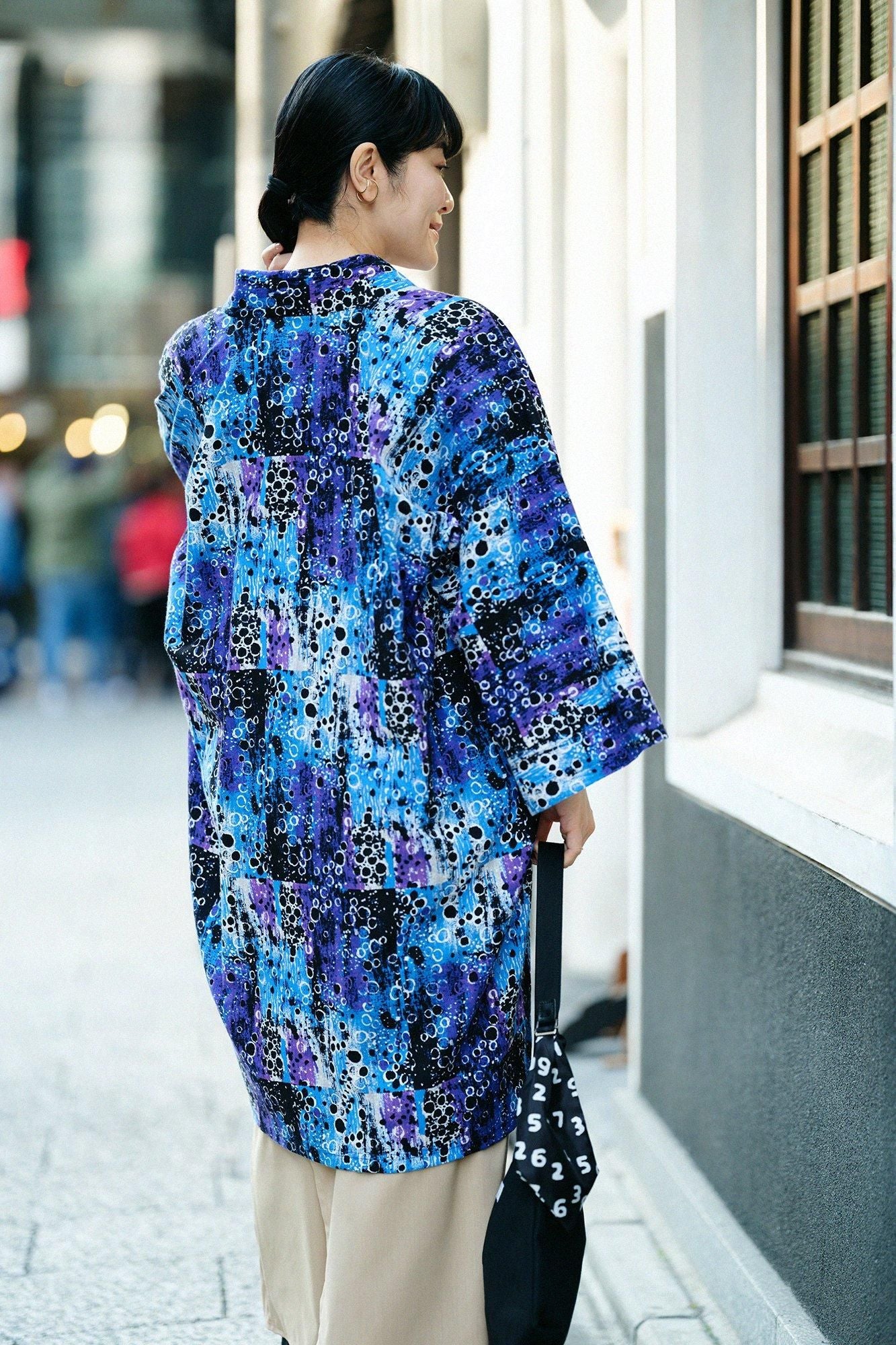 Chizimi Cotton 20/20 Long Fubi Kimono Shirt / Tenmoku