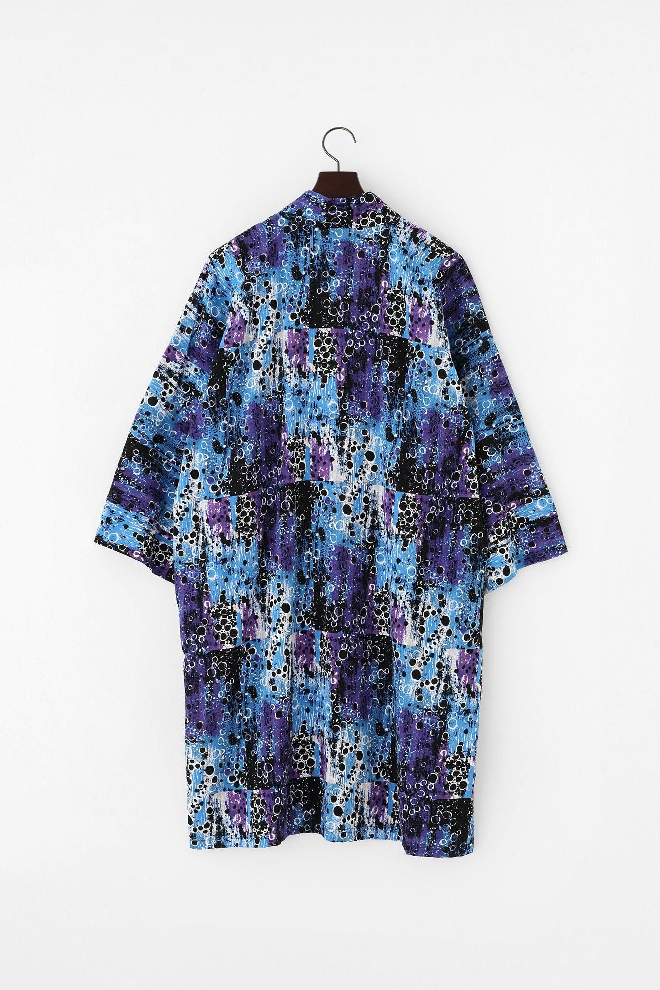 Chizimi Cotton 20/20 Long Fubi Kimono Shirt / Tenmoku
