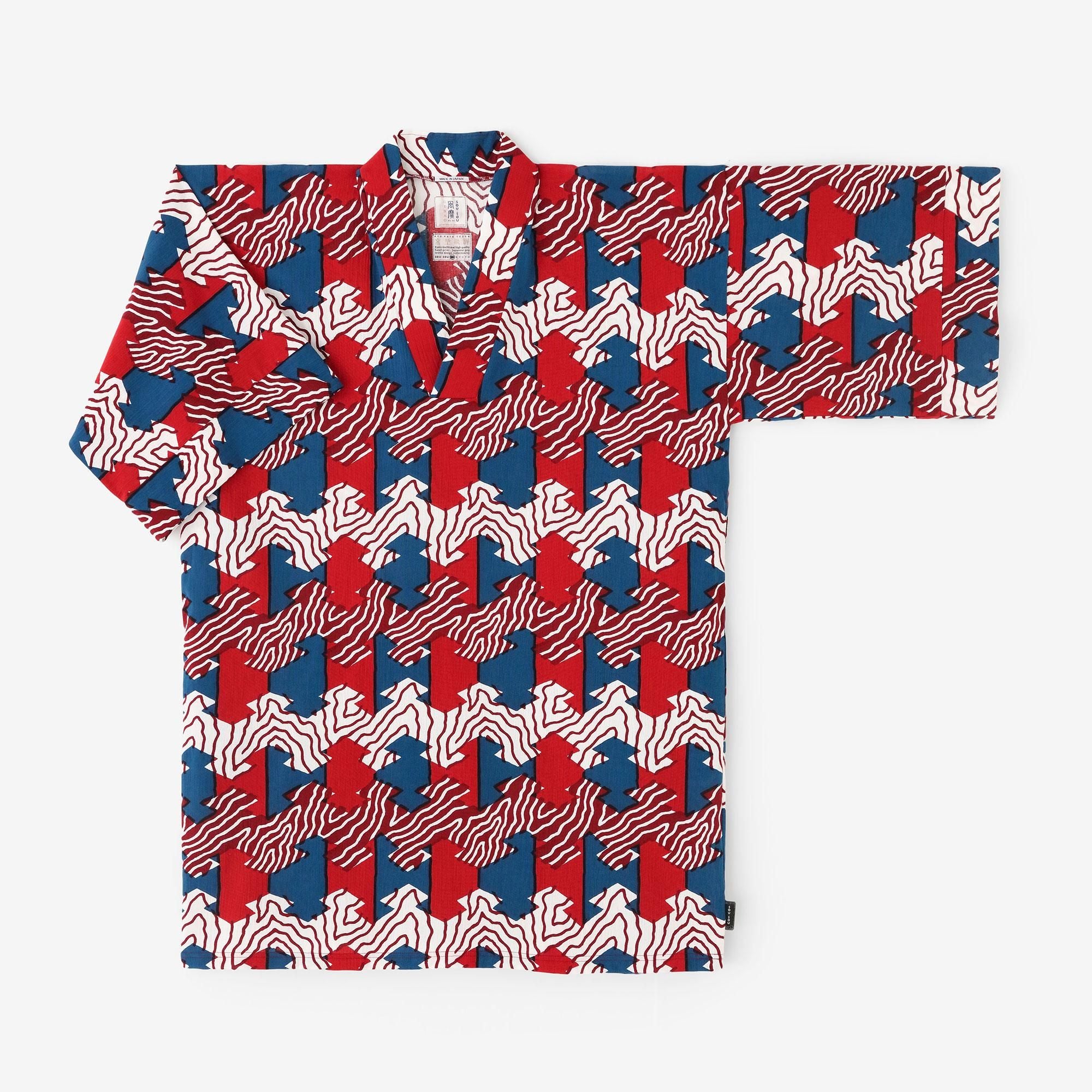 Chizimi Cotton 20/20 Long Fubi Kimono Shirt / Pine Bark Lozenges