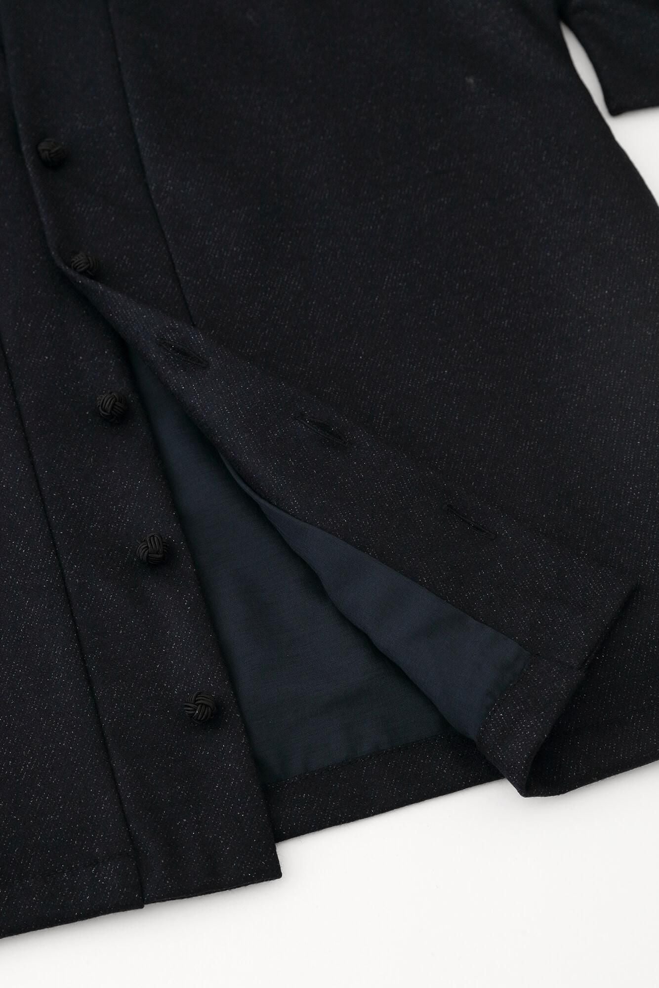 恶毒（Somo）Ayami）伯爵Haori（Hakushakubaori）帝国袖子（Kyuchuu Sode） /黑色海军蓝色（黑色）