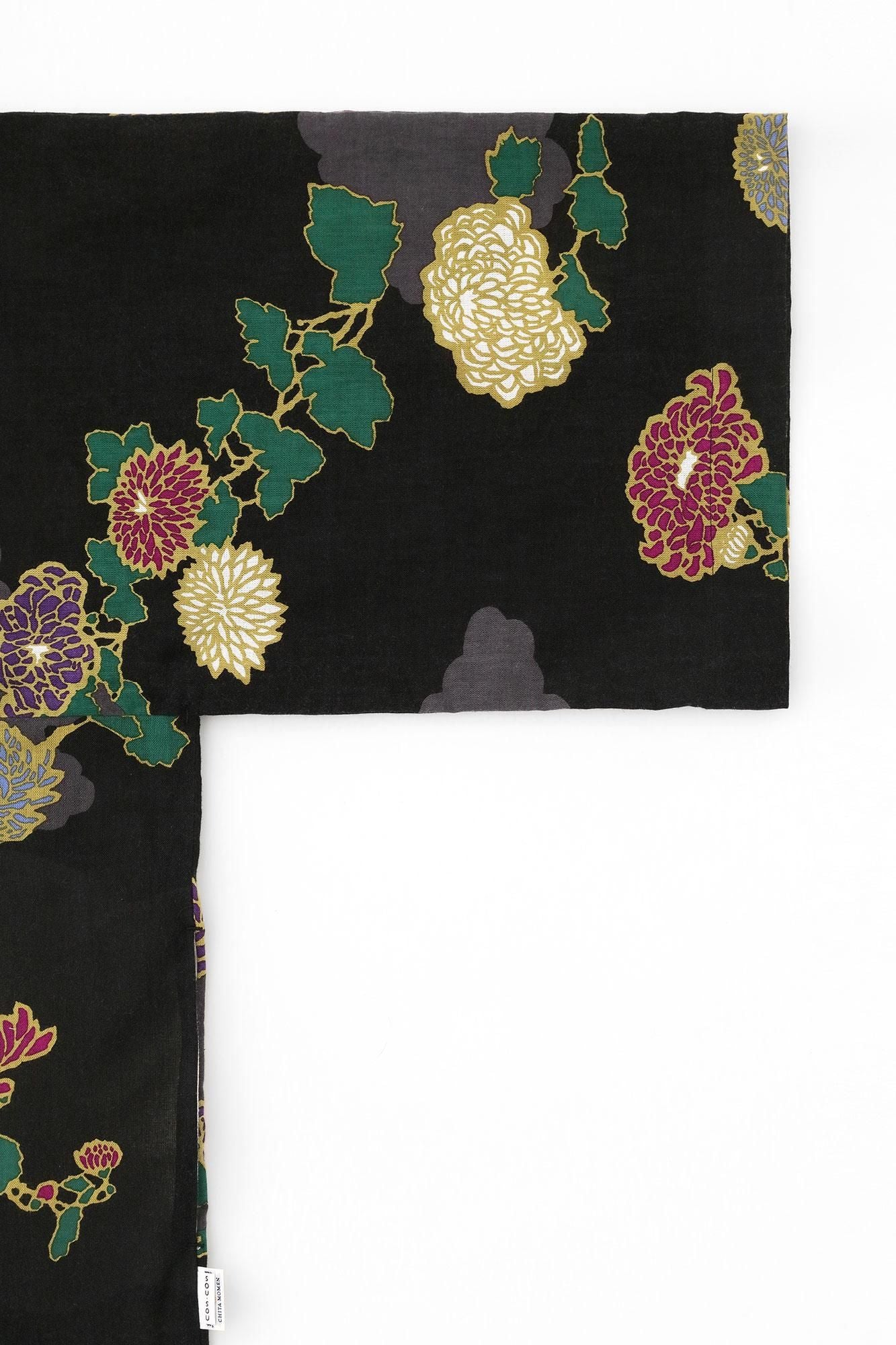 SOU-SOU 大帷 雲取りに菊 ワンピース 知多木綿 文（ぶん） 大帷（おおかたびら）／雲取り（くもどり）に菊