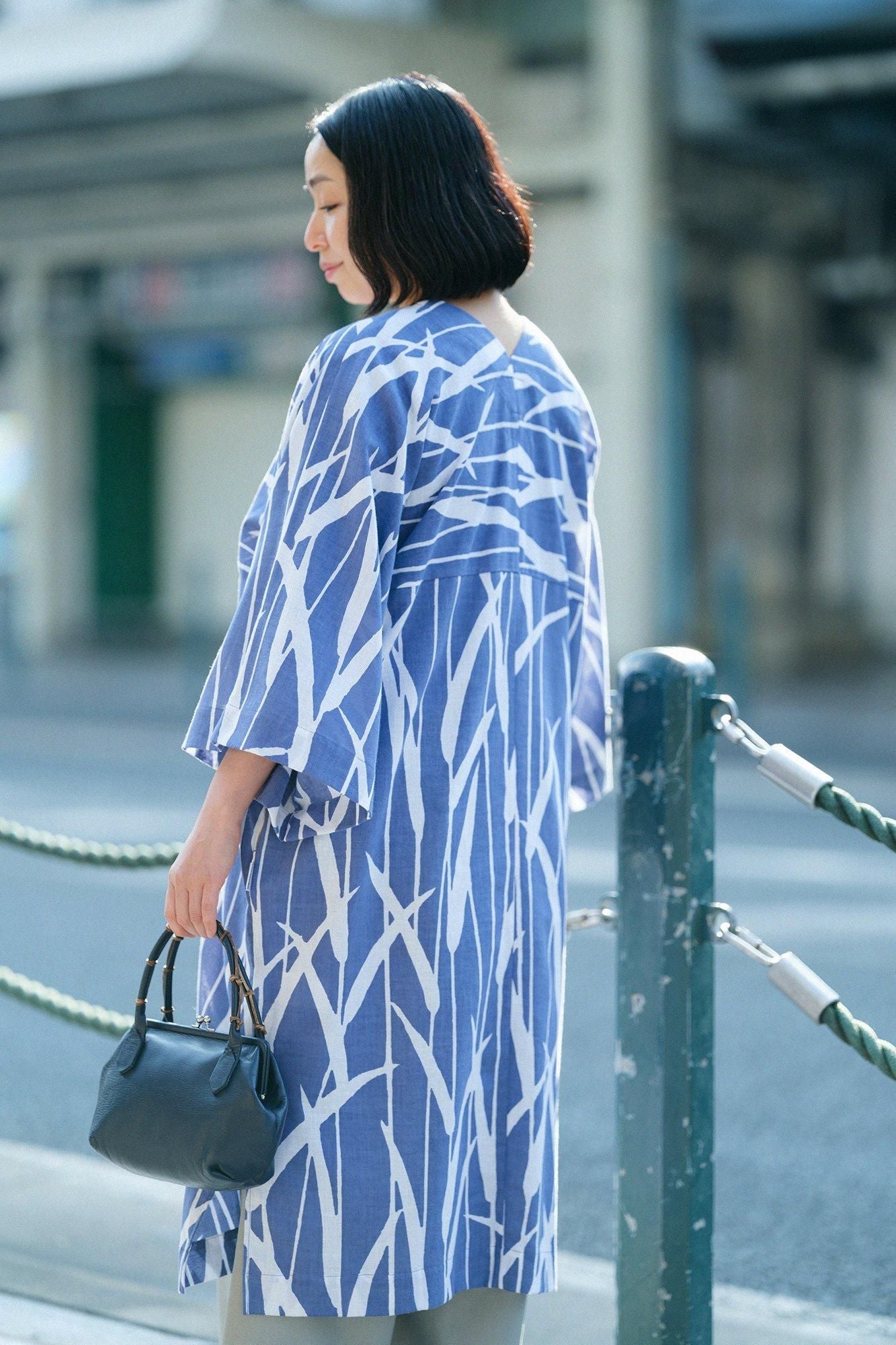 ソウソウ　SOU・SOU 高島縮　大帷 高島縮 20/20 長方形衣（ちょうほうけい） 組（くみ） 裾文様（すそ