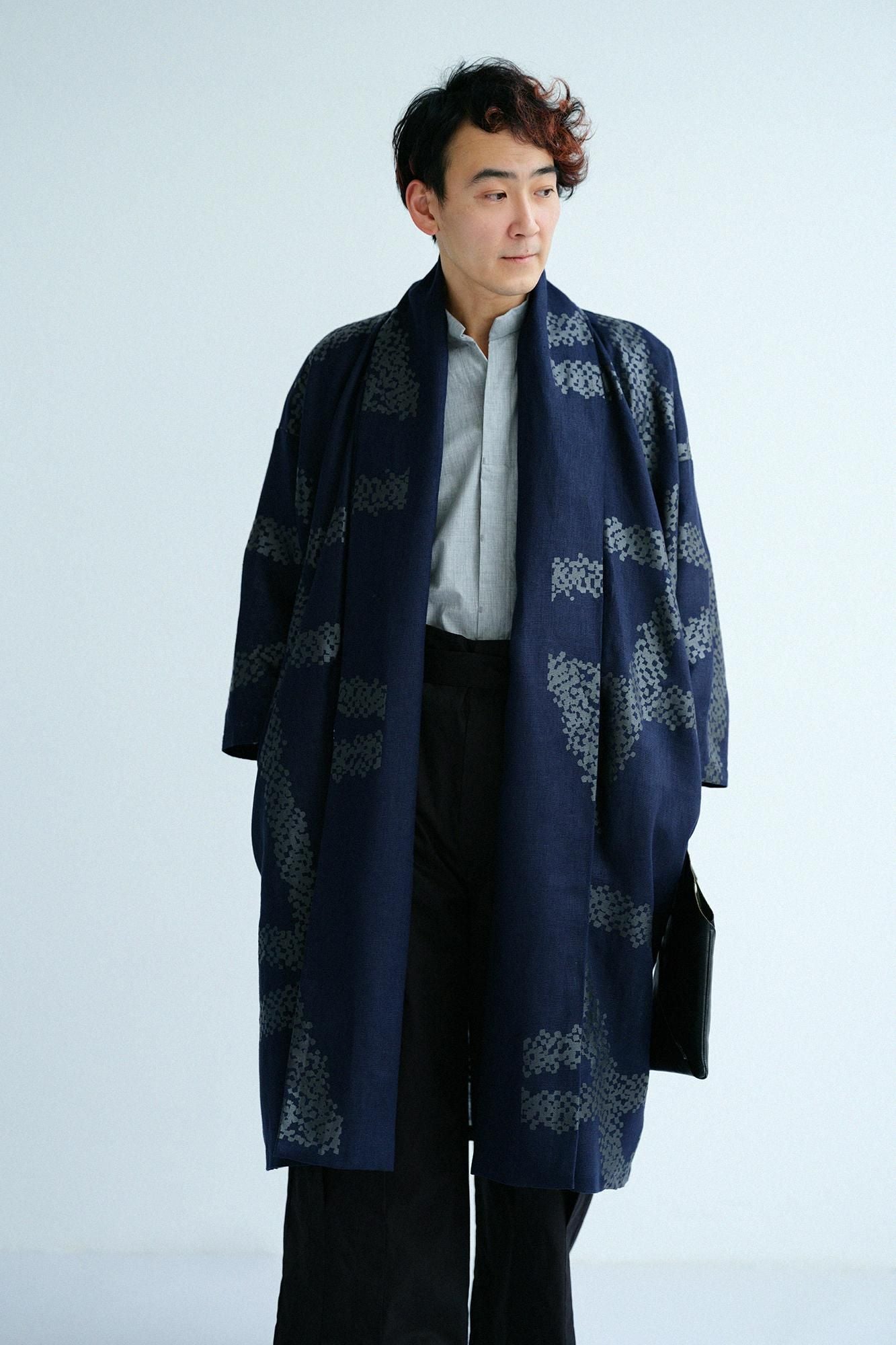 Asa，Mojiri袖子，单身，Hitoe/Ganjigarame，深蓝色