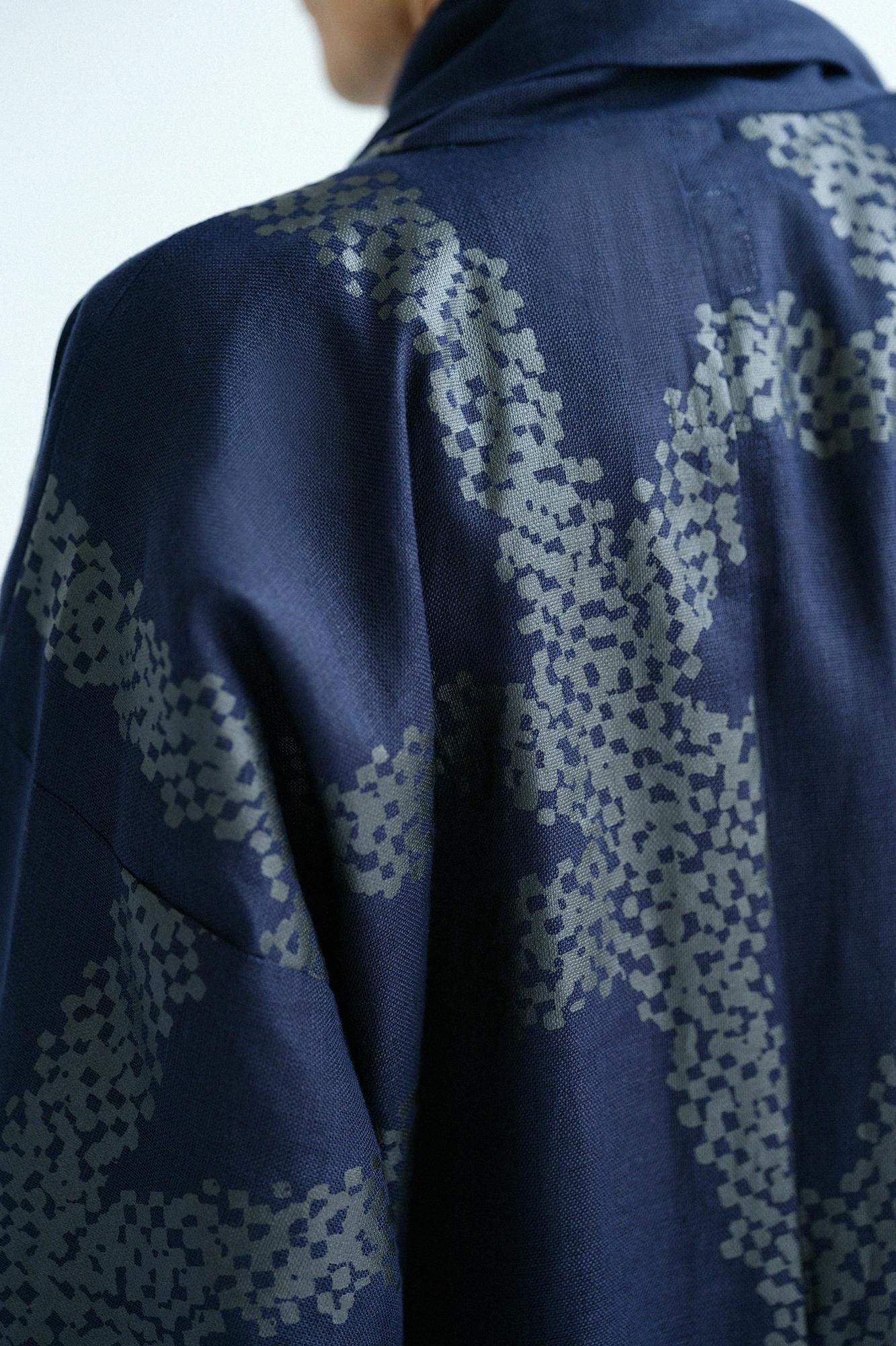 Asa，Mojiri袖子，单身，Hitoe/Ganjigarame，深蓝色