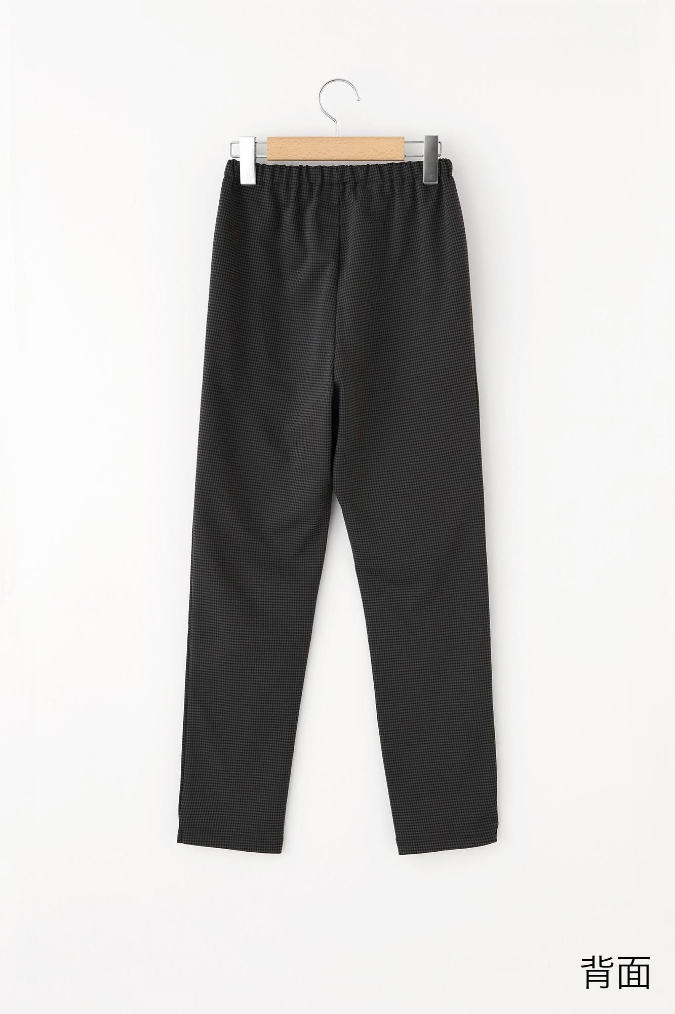 Hahnentritt-Gitterstrick, schmale Form, Enyuu Wear/dunkle Asche