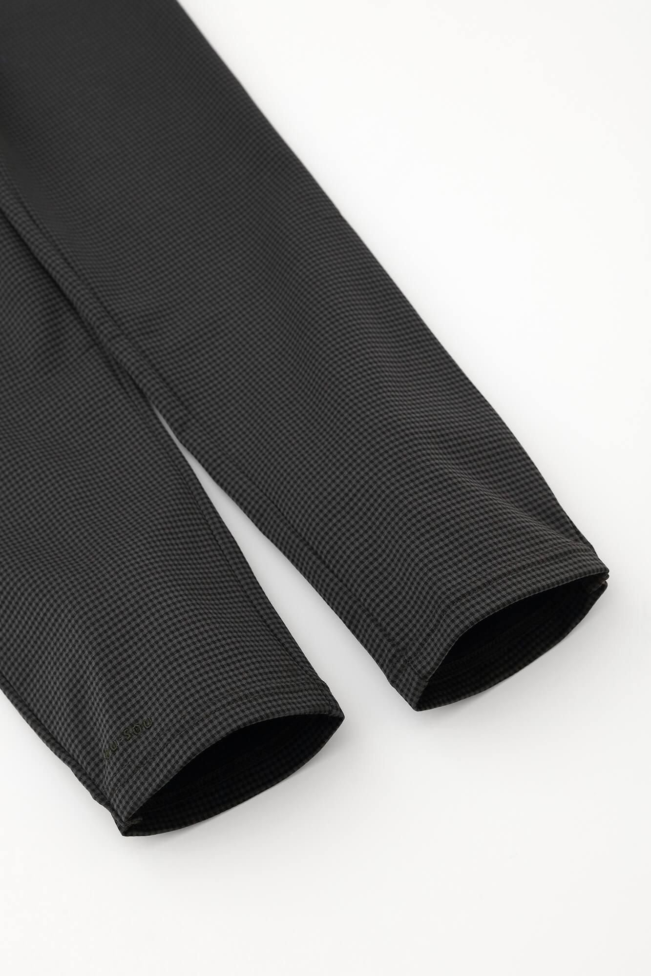 Hahnentritt-Gitterstrick, schmale Form, Enyuu Wear/dunkle Asche