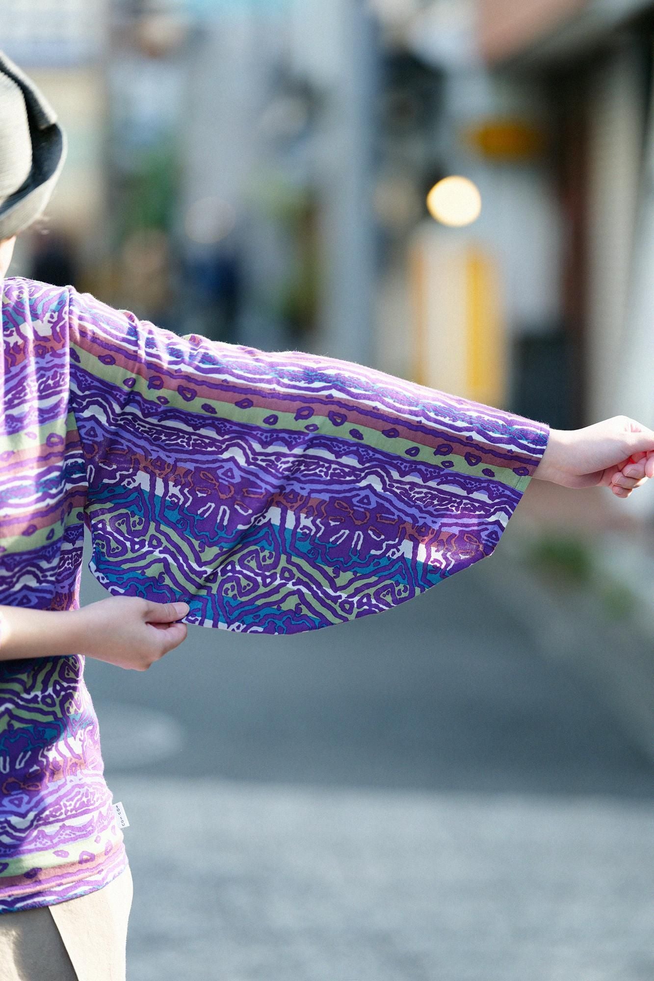 高島縮棉 40/40 和服領上衣/ 撩亂