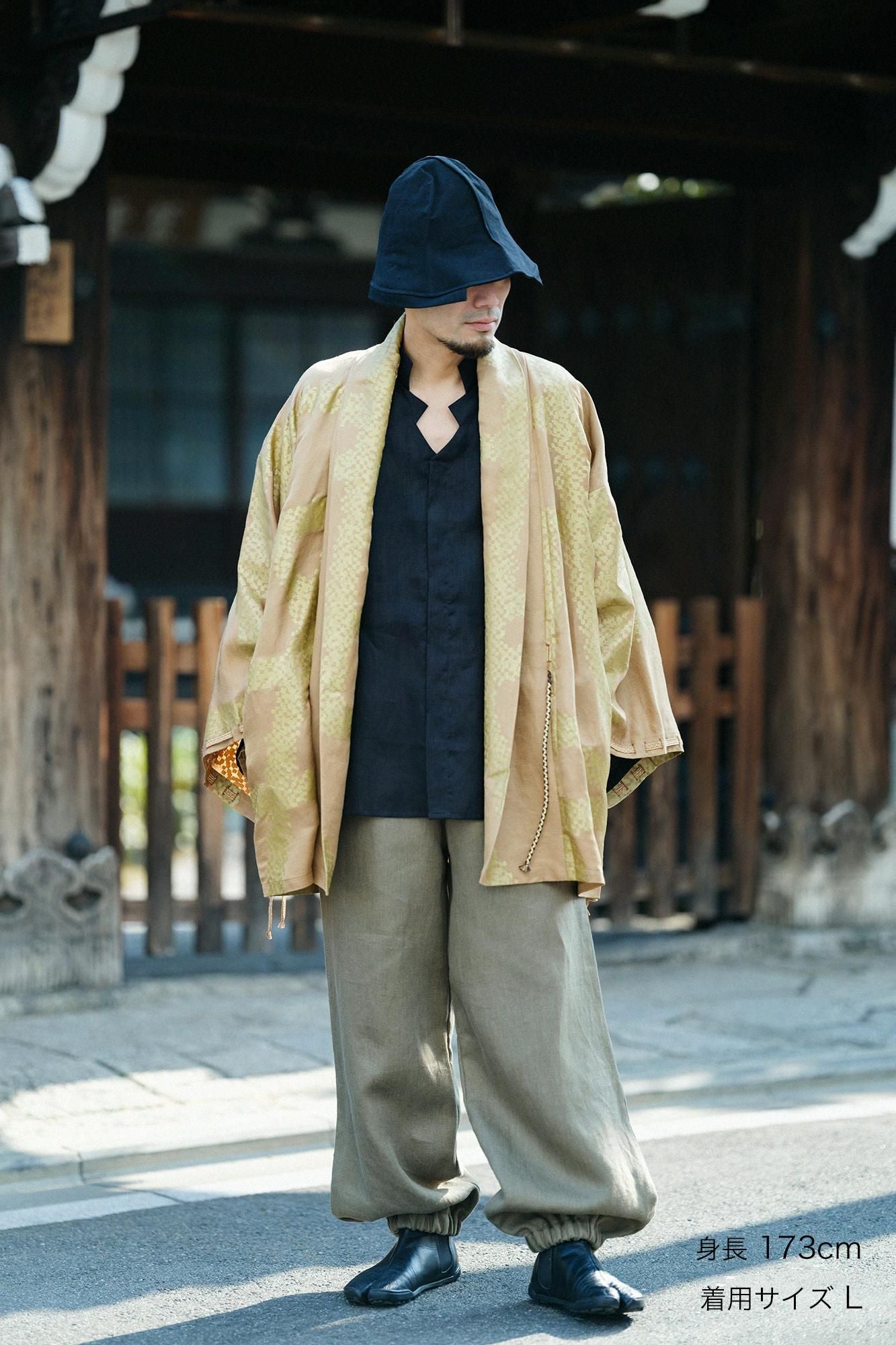 麻 斜紋織 作務衣下裝／橄欖綠