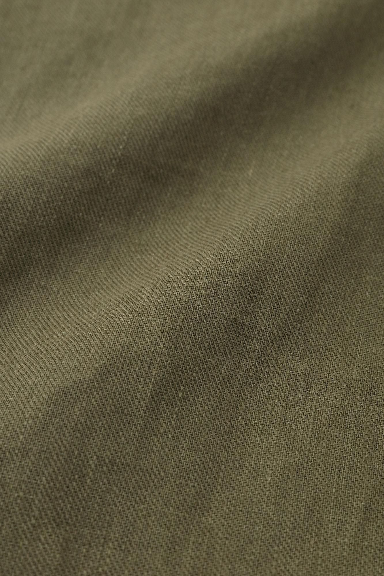 麻 斜紋織 作務衣下裝／橄欖綠