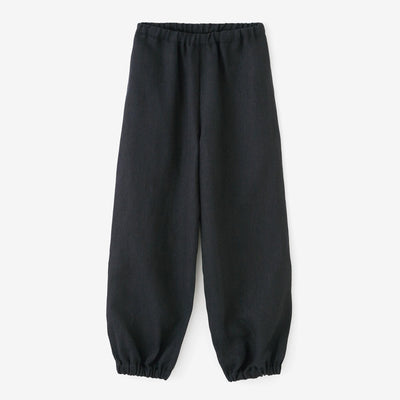 麻 斜紋織 作務衣下裝／暗藍色