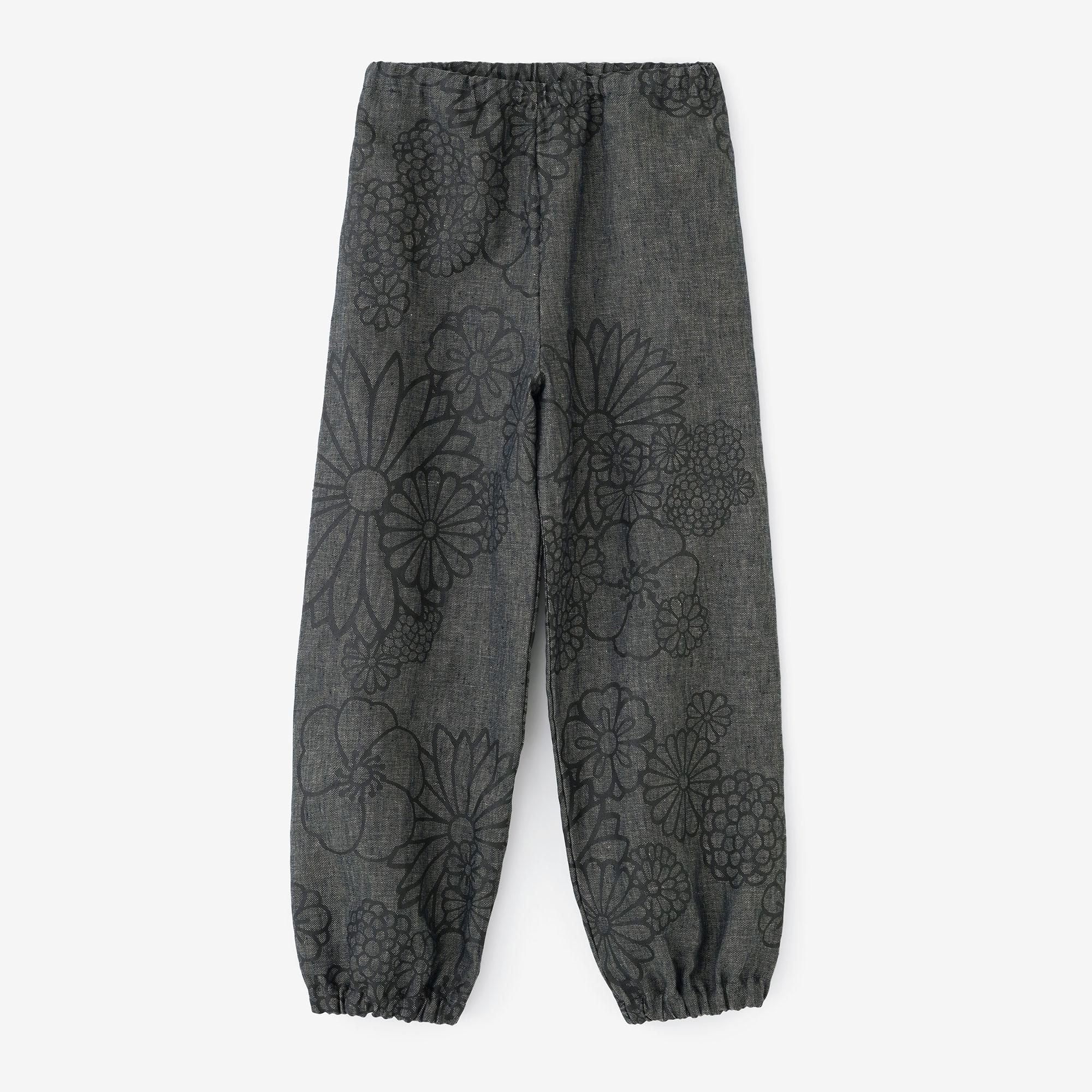 麻 斜紋織 作務衣下裝／金襴緞子