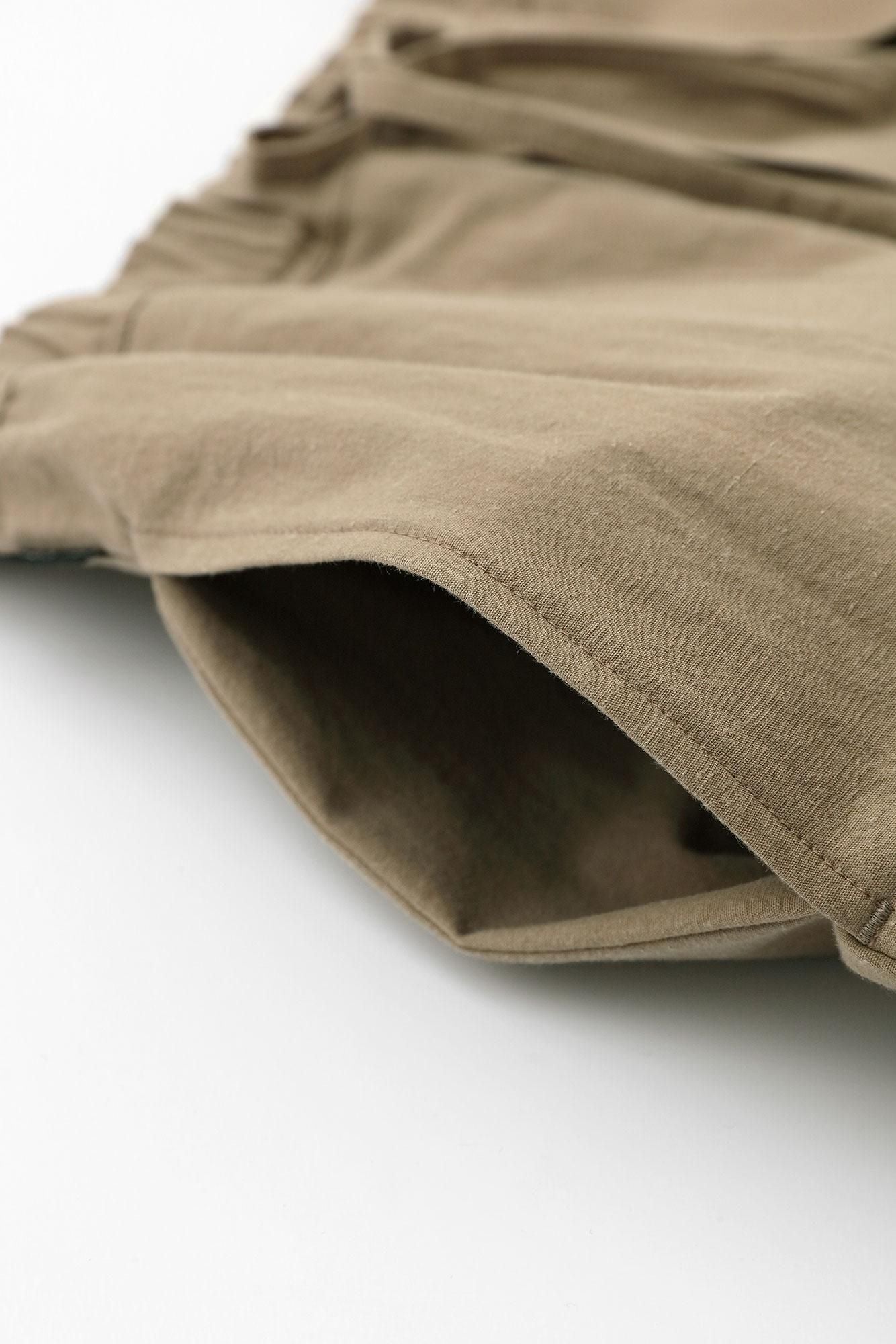 【net limited】Cotton-linen Blend Hakama Fuji Pants(HakamaFuji Pants）／Hazelnut Color