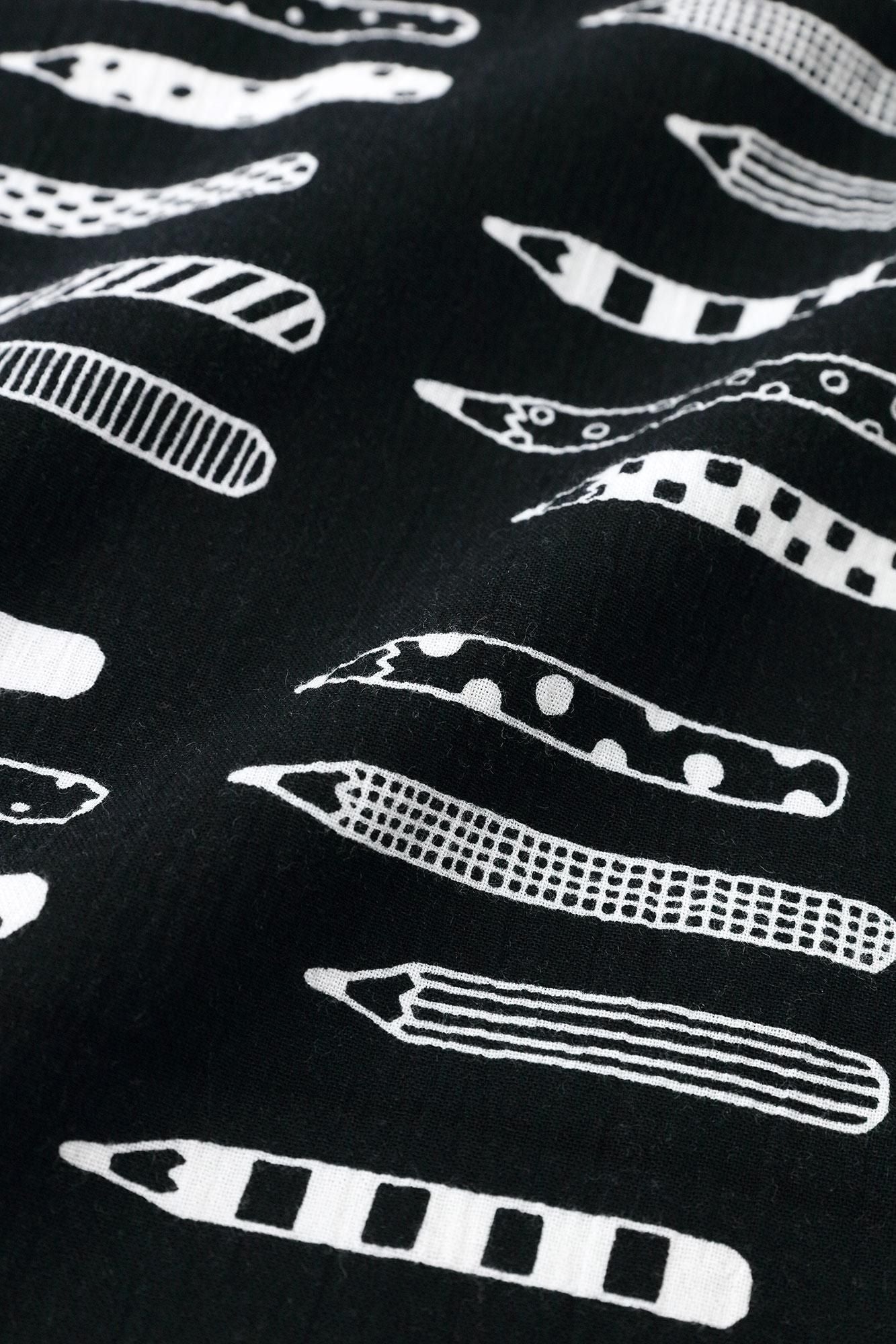 Chizimi Cotton 20/20 Stand Collar Long-sleeved Shirt／Pencils