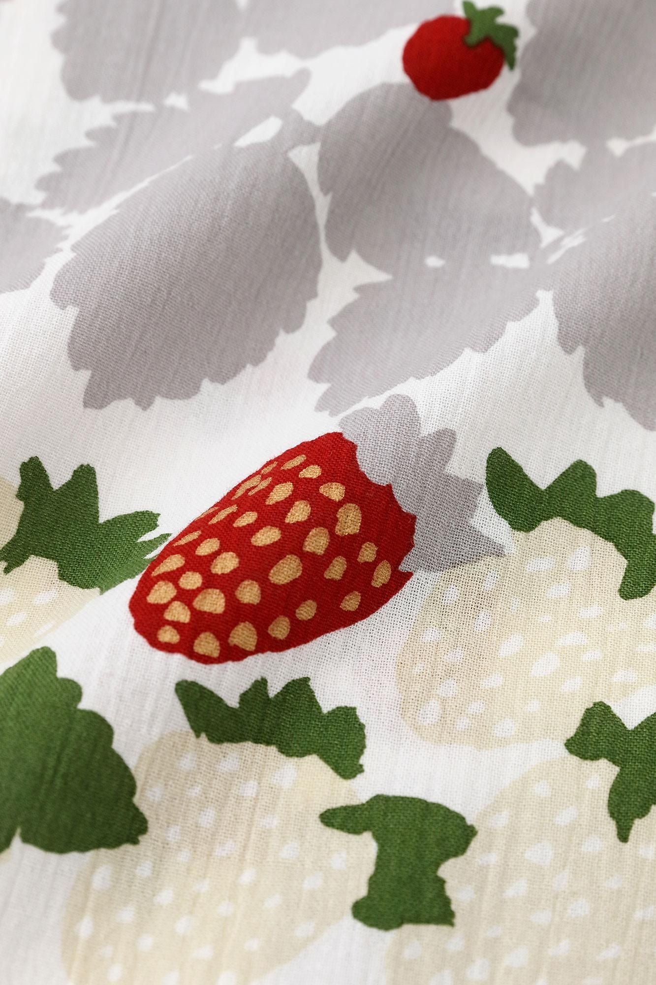 【net限定】高島縮 20/20 スタンドカラーシャツ／いちご摘み