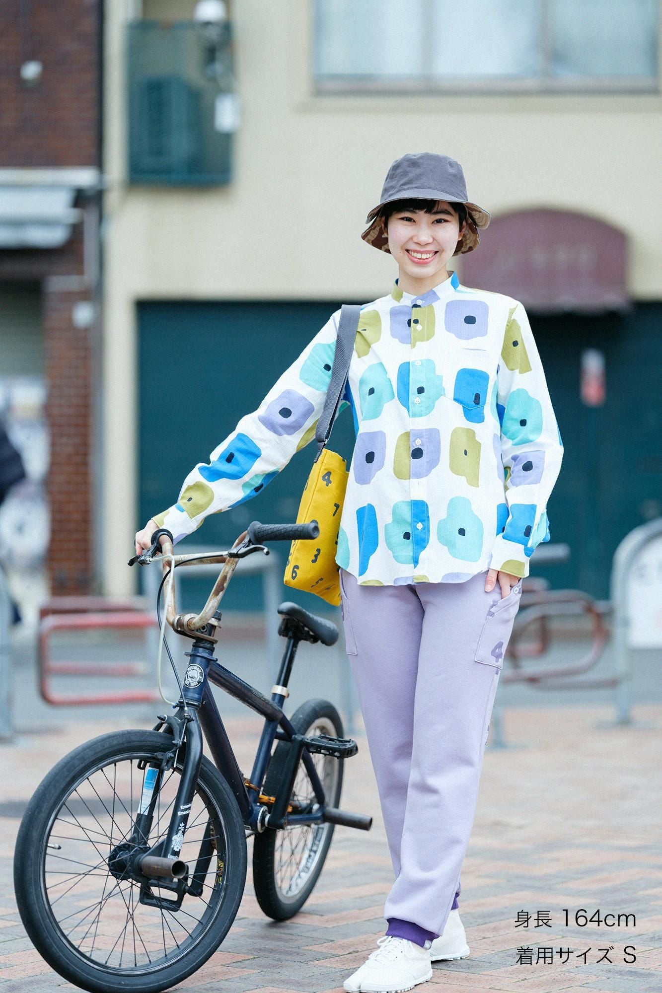 【Online】Chizimi Cotton 20/20 Stand Collar Long-sleeved Shirt／Somehow