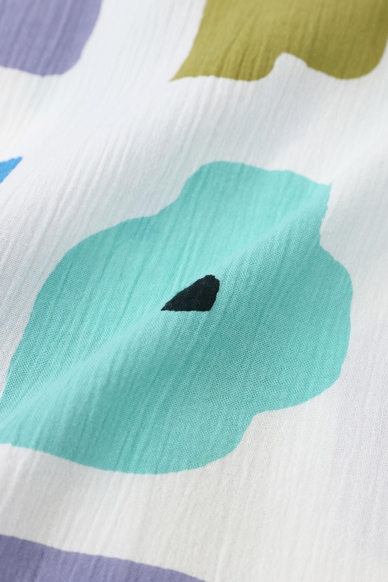 【Online】Chizimi Cotton 20/20 Stand Collar Long-sleeved Shirt／Somehow