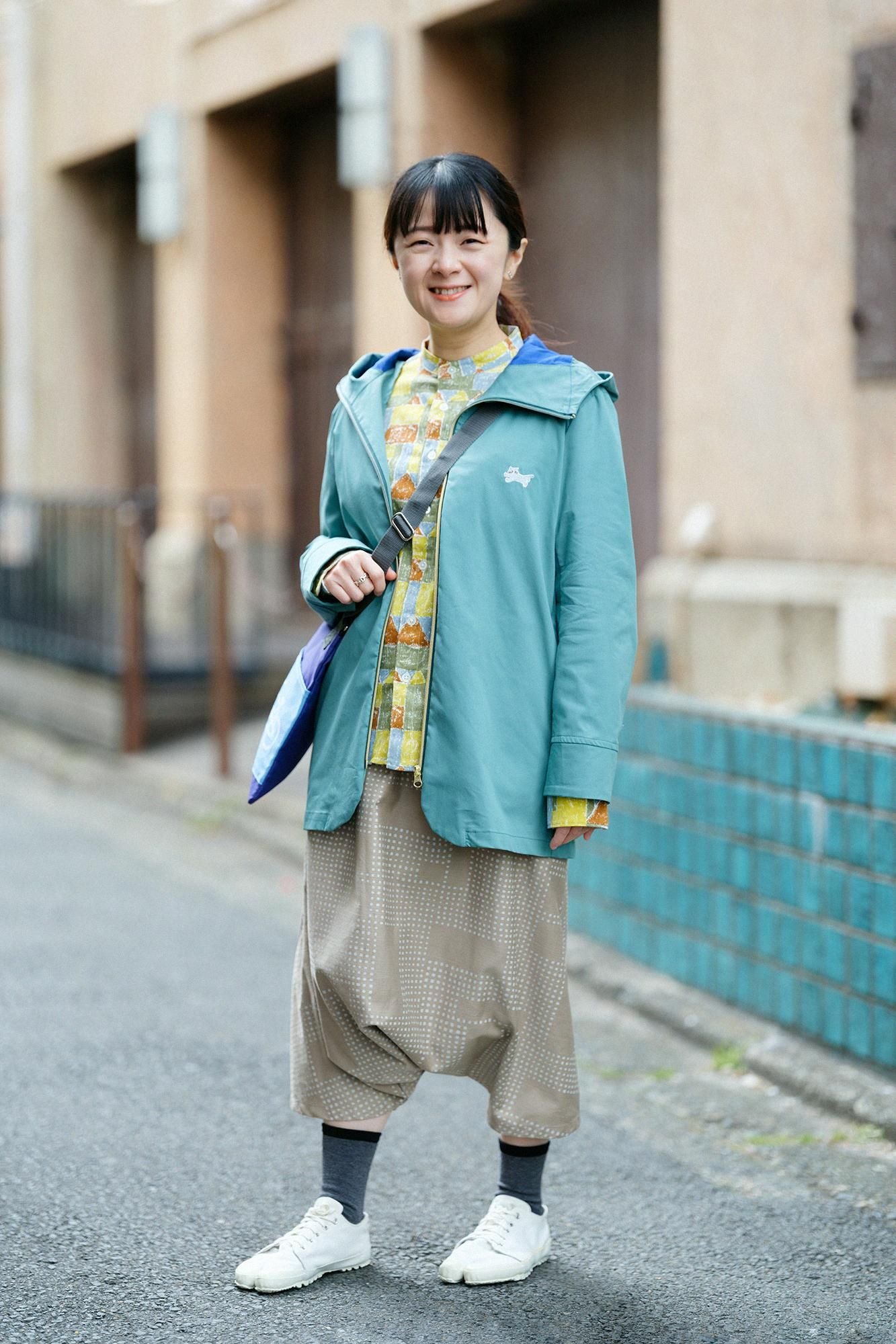 Chizimi Cotton 20/20 Stand Collar Long-sleeved Shirt／Building Blockshouse of