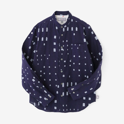 【net限定】高島縮 20/20 スタンドカラーシャツ／窓（まど）