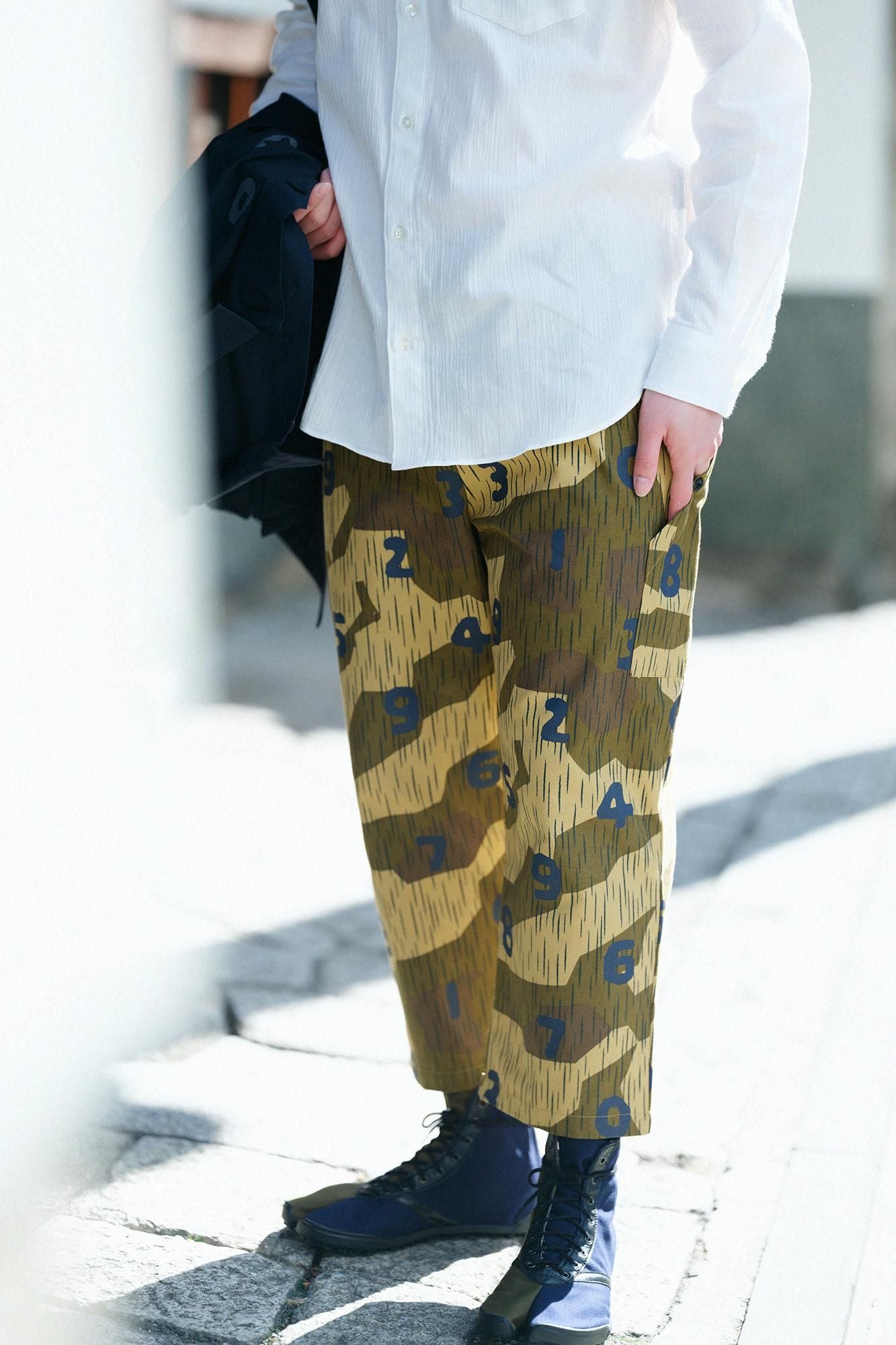 棉帆布BIKE 七分褲／碎片迷彩 SO-SU-U十數