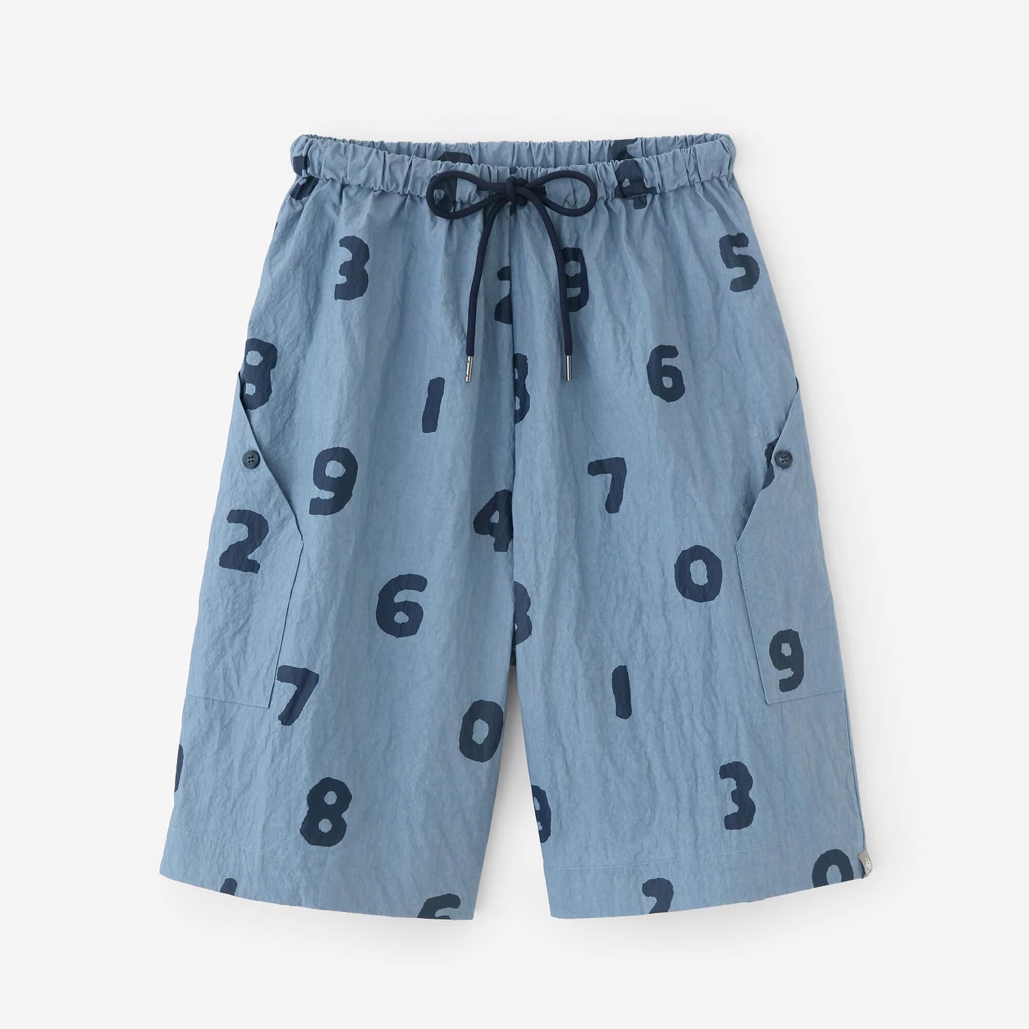 Short à vélo en tissu dactylographié / So-Su-u Blue gris (Haiao)