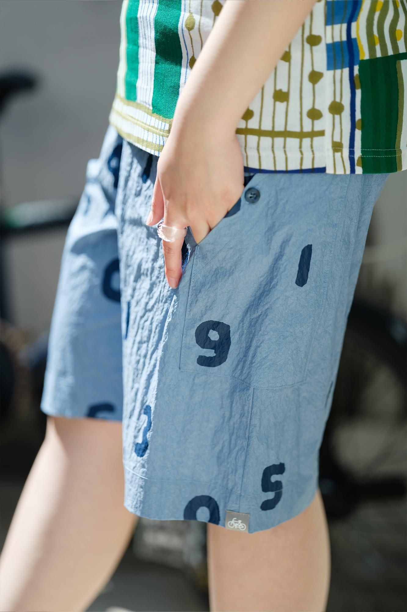 タイプライタークロス BIKEショーツ／SO-SU-U 灰青（はいあお）