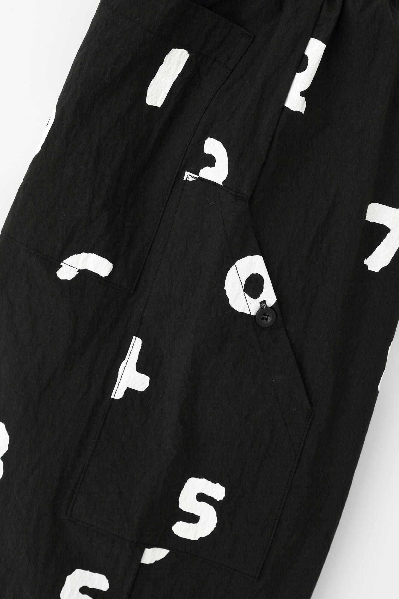 Typewriter Cloth BIKE Shorts / SO-SU-U Black