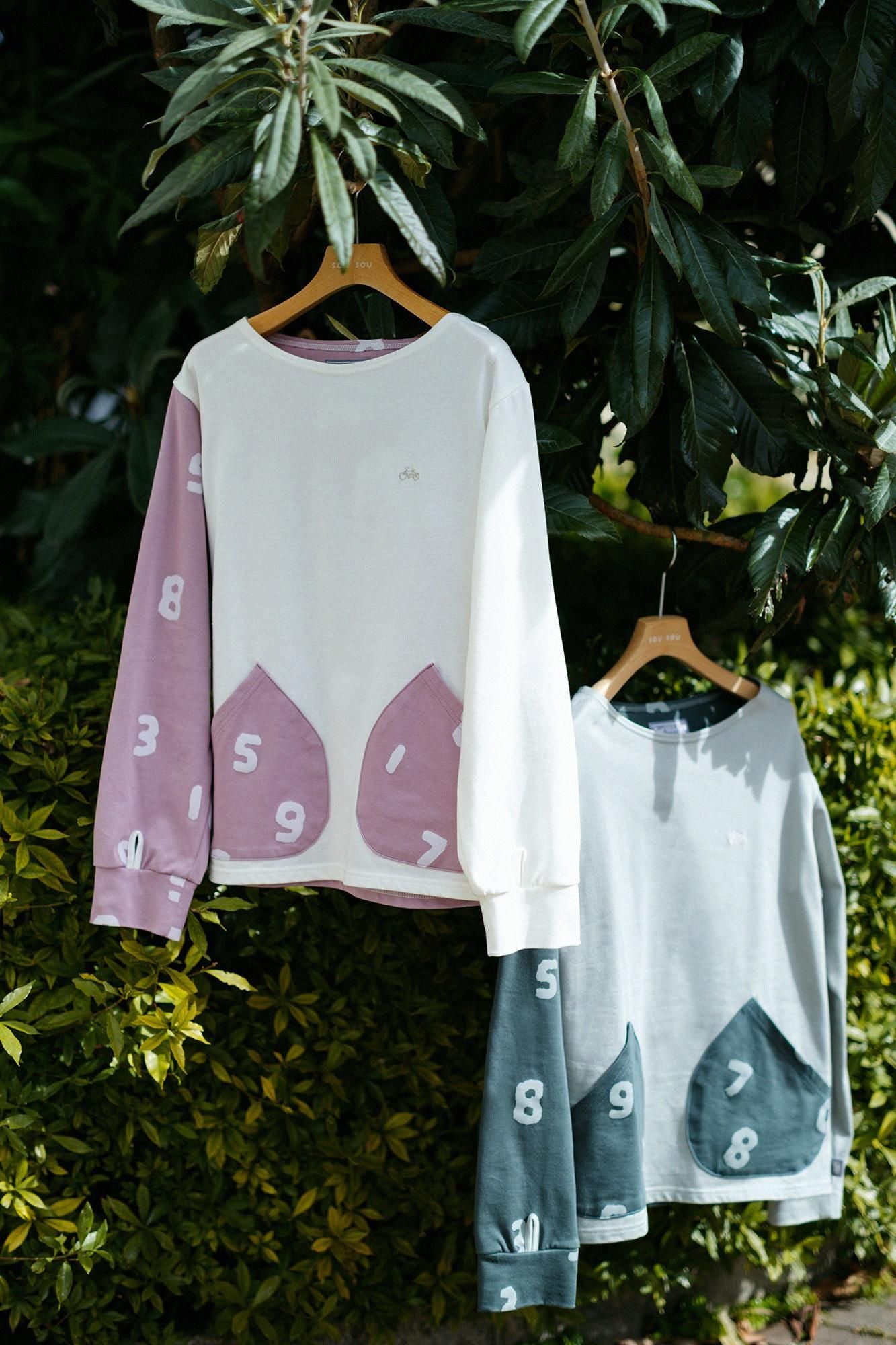 強撚扭曲平針織船領上衣/白色× SO-SU-U十數