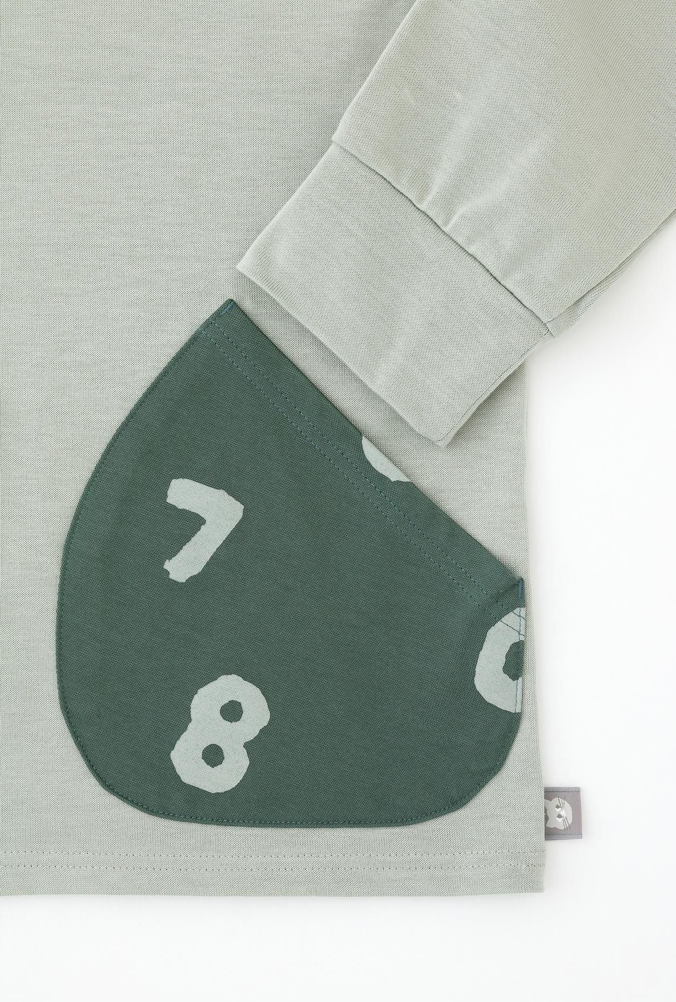 強撚扭曲平針織船領上衣/灰棕x SO-SU-U十數