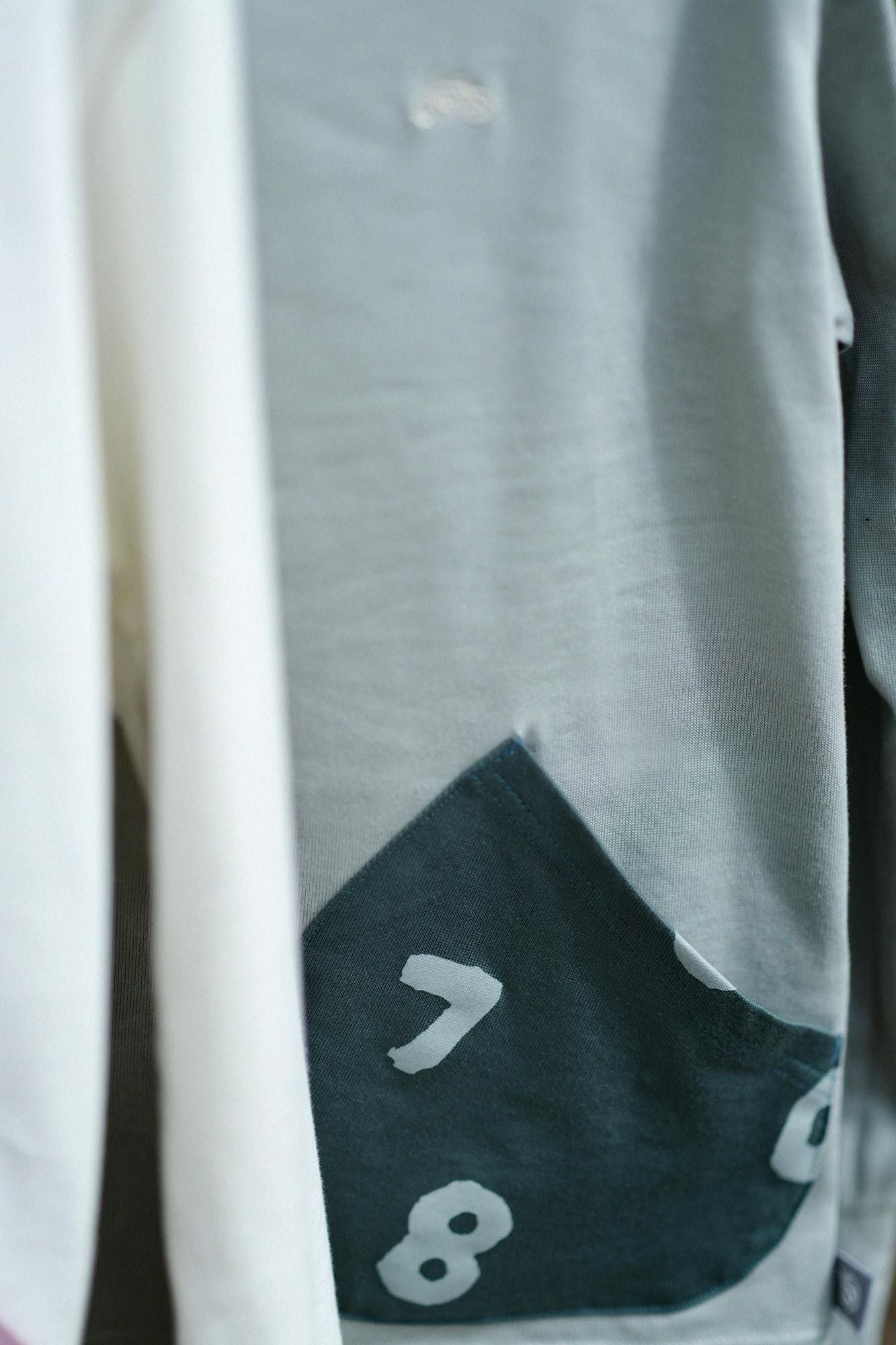 強撚扭曲平針織船領上衣/灰棕x SO-SU-U十數