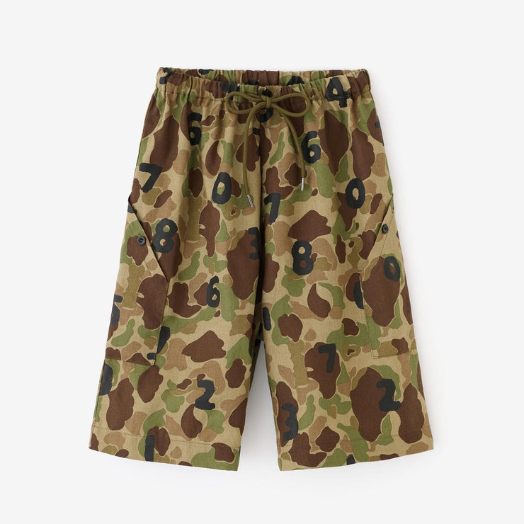 Linen Twill BIKE Shorts / duck hunter camo SO-SU-U Greyish Brown