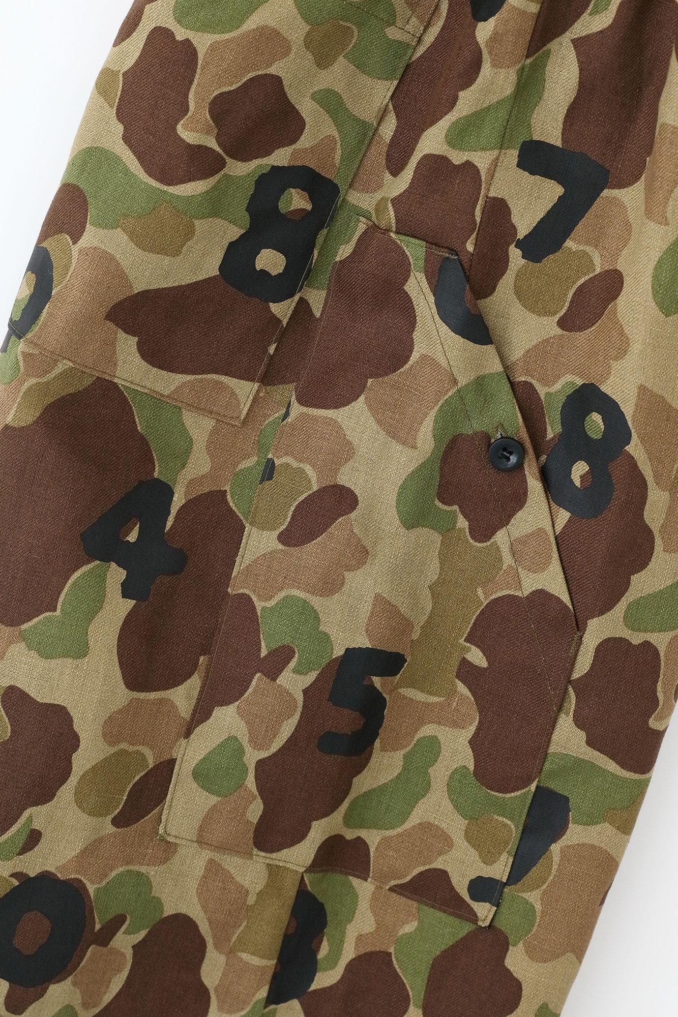 リネンツイル BIKEショーツ／duck hunter camo SO-SU-U 空五倍子色（うつふしいろ）