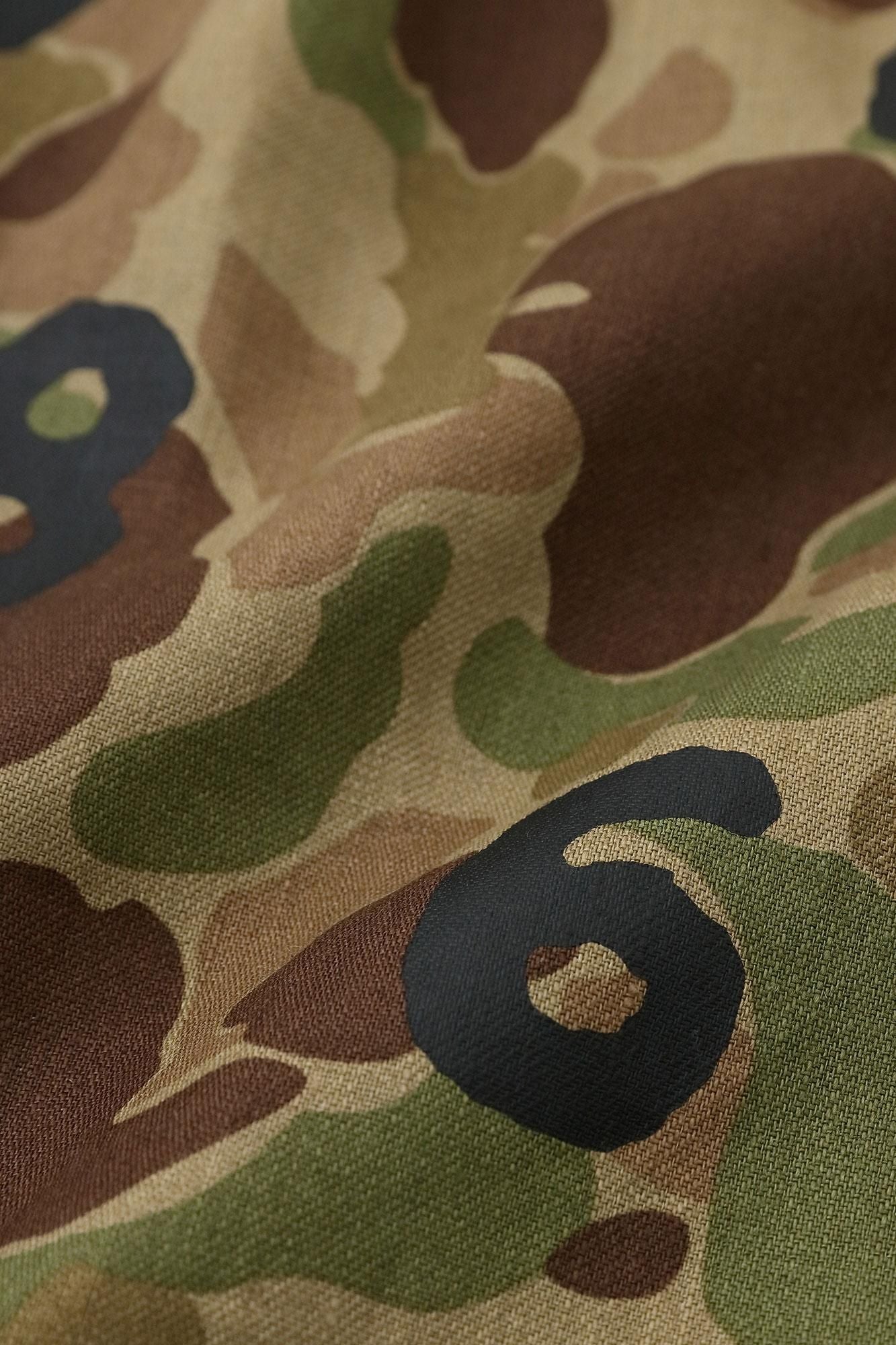 リネンツイル BIKEショーツ／duck hunter camo SO-SU-U 空五倍子色（うつふしいろ）