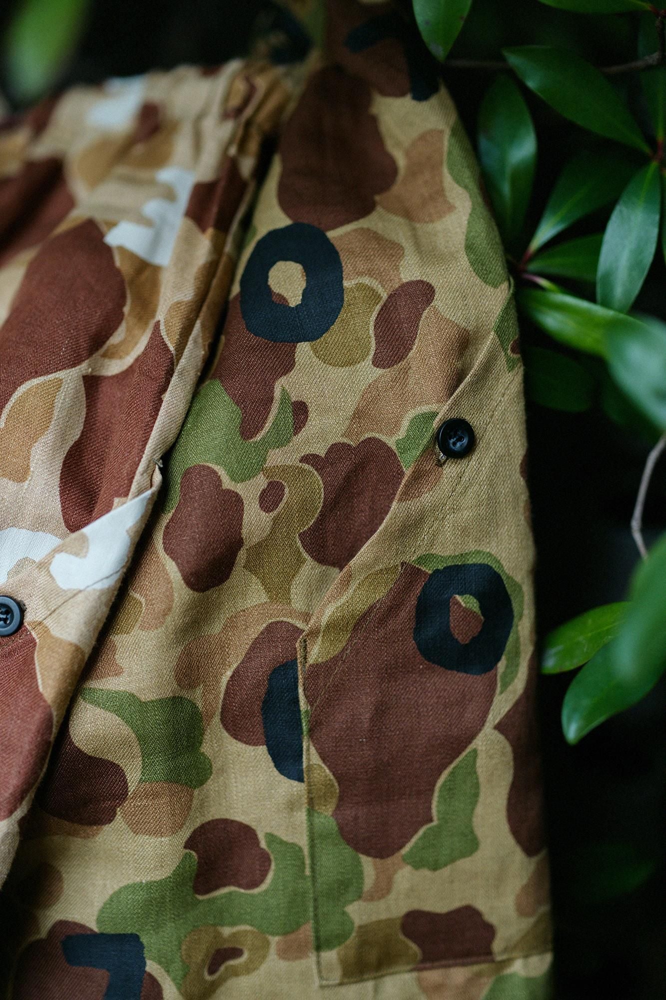 リネンツイル BIKEショーツ／duck hunter camo SO-SU-U 空五倍子色（うつふしいろ）