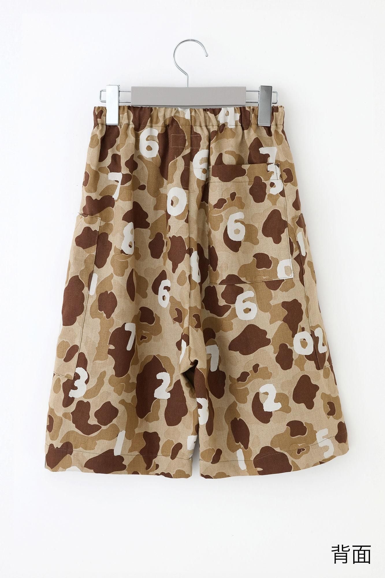 リネンツイル BIKEショーツ／duck hunter camo SO-SU-U 白茶（しらちゃ）