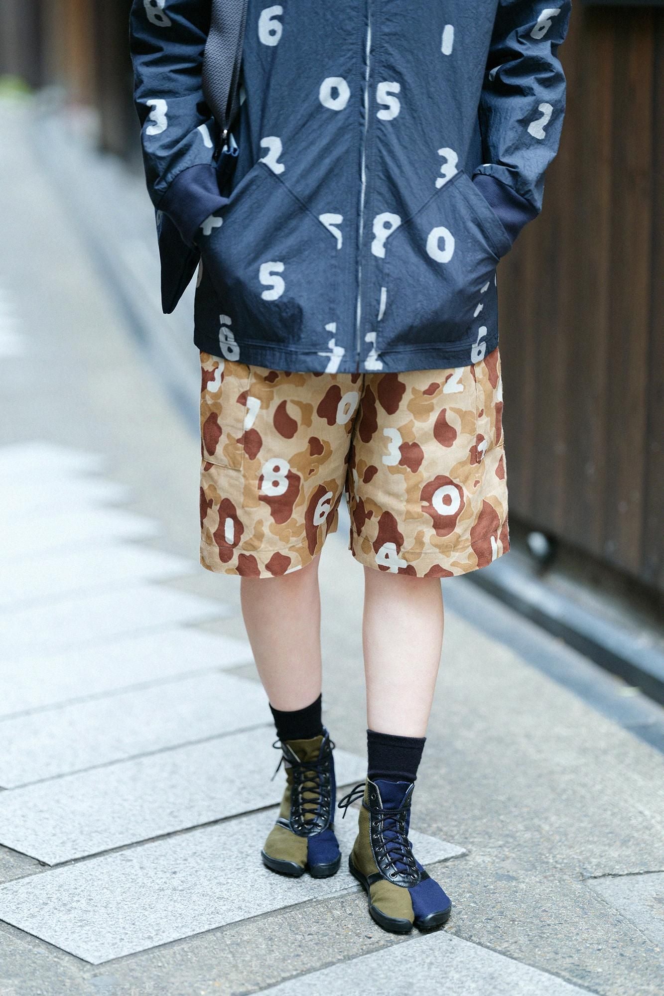 リネンツイル BIKEショーツ／duck hunter camo SO-SU-U 白茶（しらちゃ）